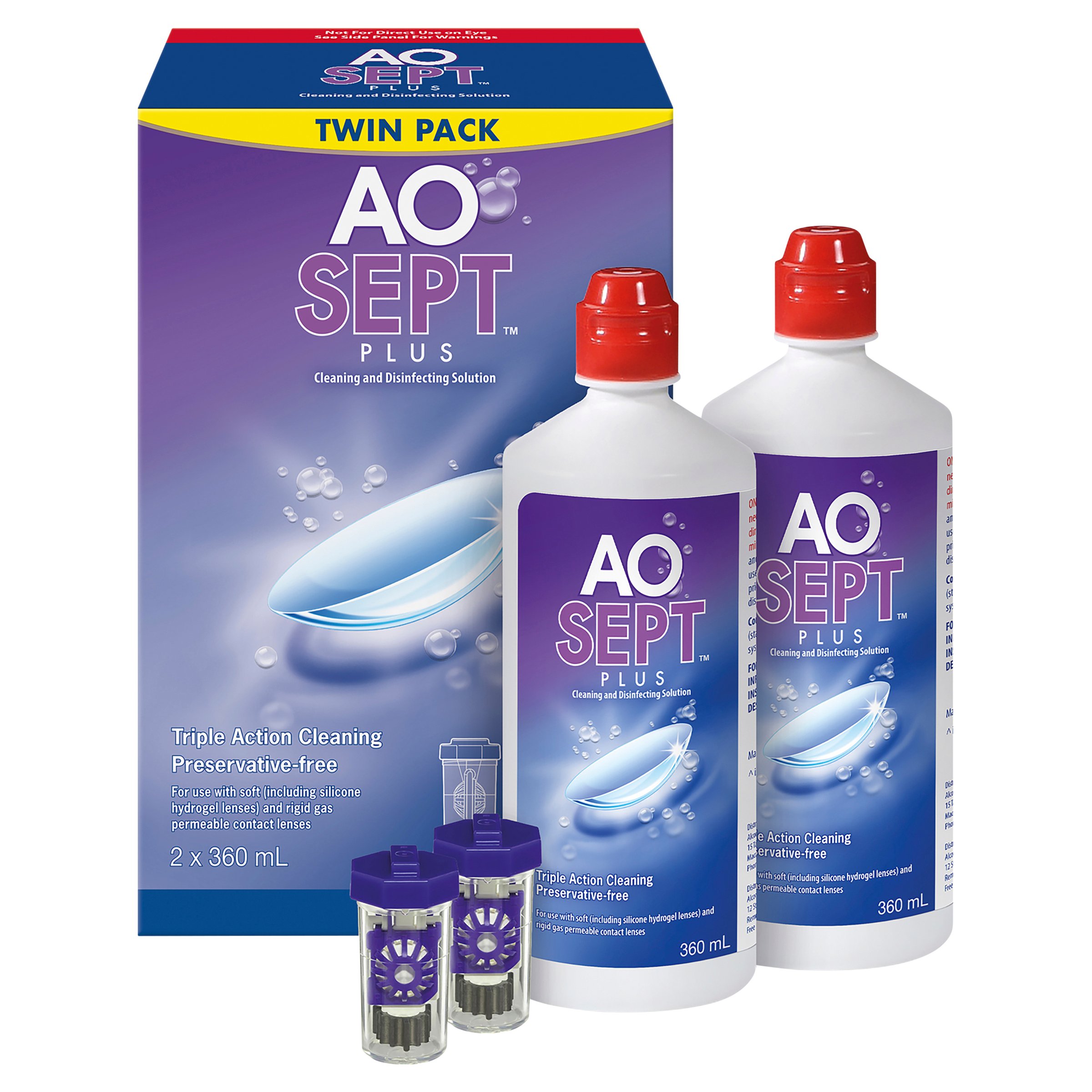 Aosept Plus Twin 360ml - 2 pack - Image 2