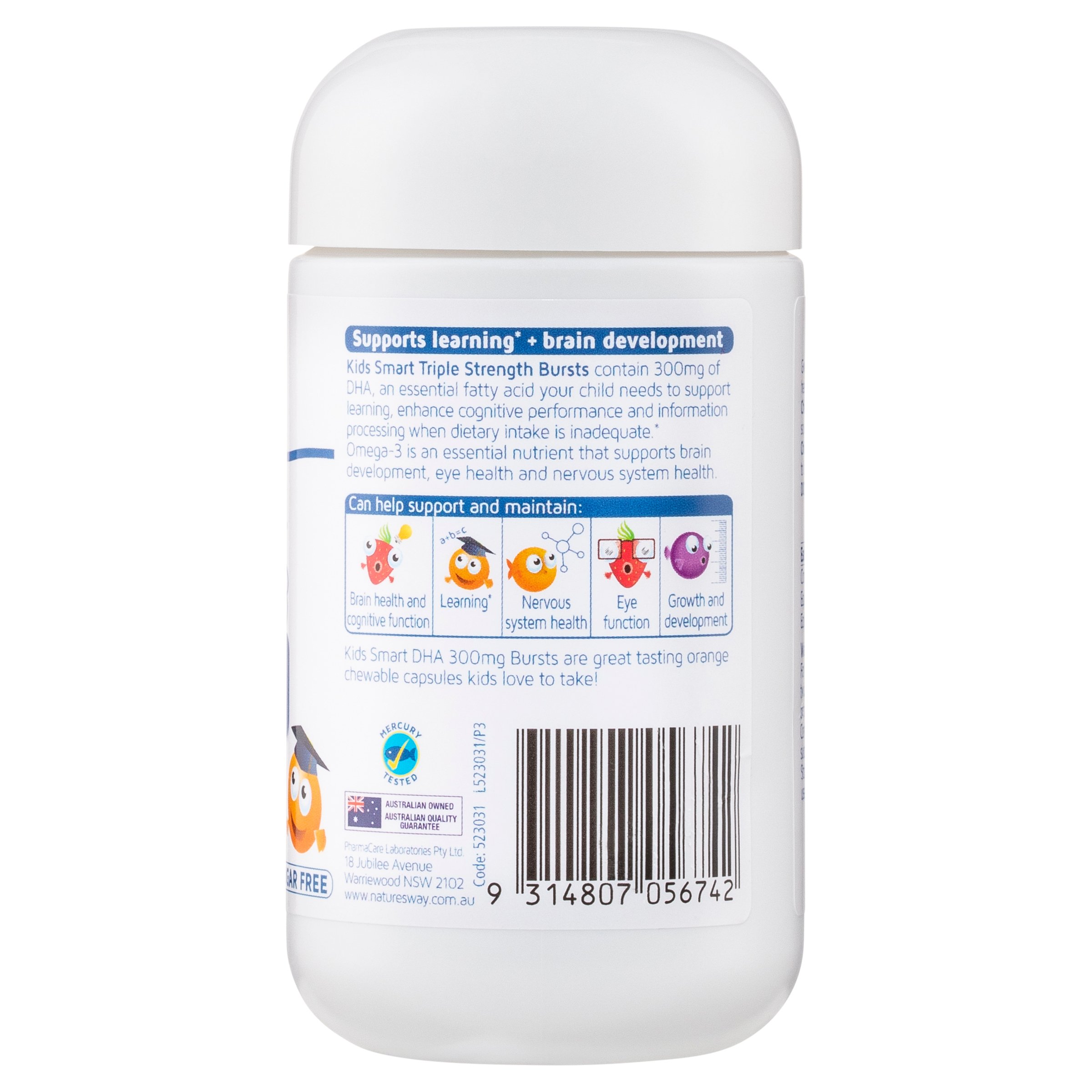 Nature's Way Kids Smart Bursts DHA 300mg Triple Strength 50 chewable capsules - Image 2