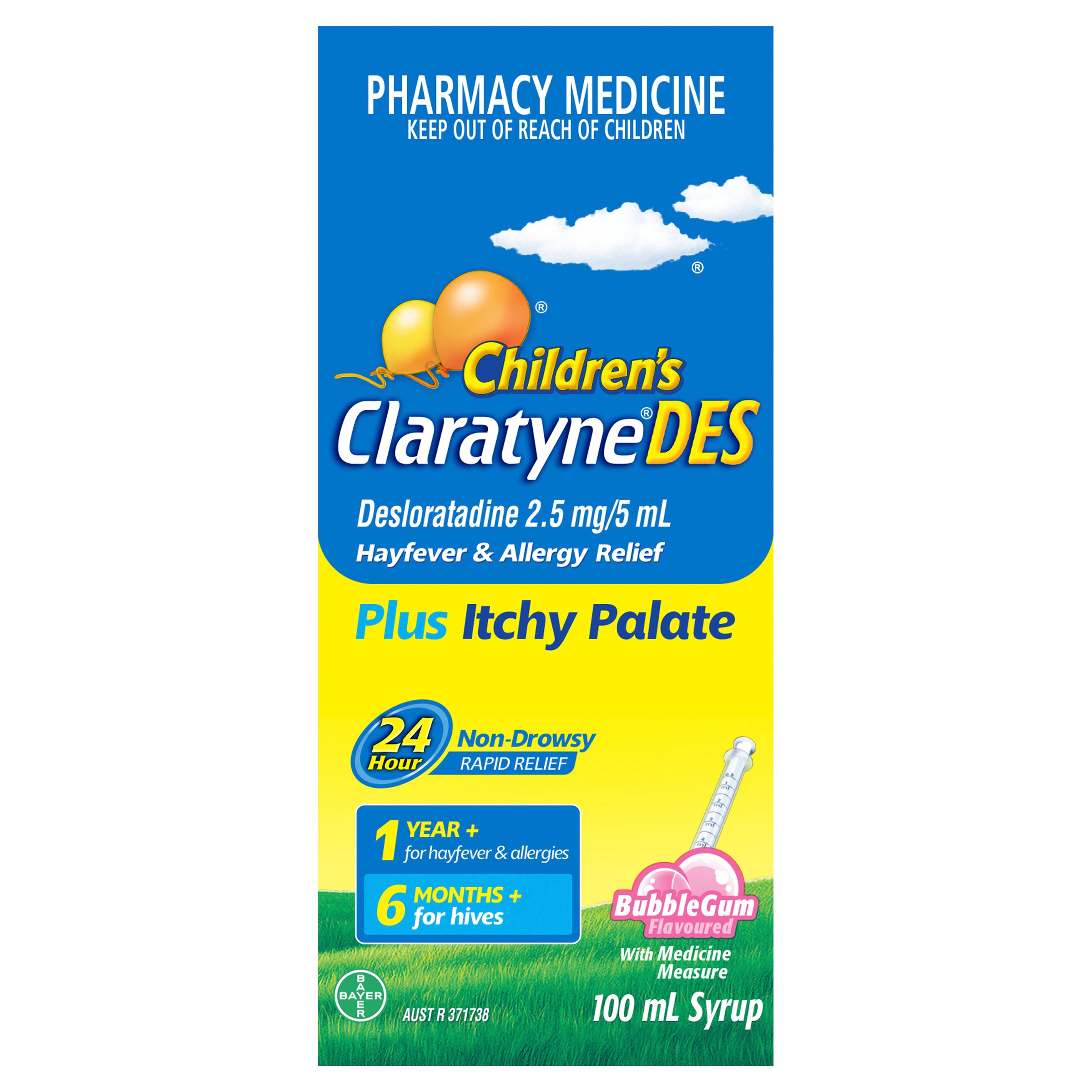 Claratyne Children Desloratadine Hayfever & Allergy Relief 100ml Syrup - Image 2