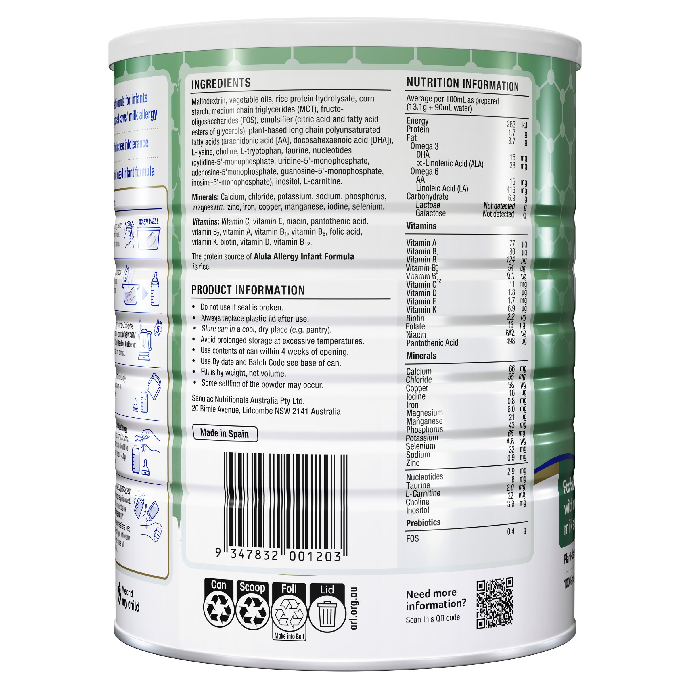 Alula Gold Allergy 0-12 Months 800g - Image 2