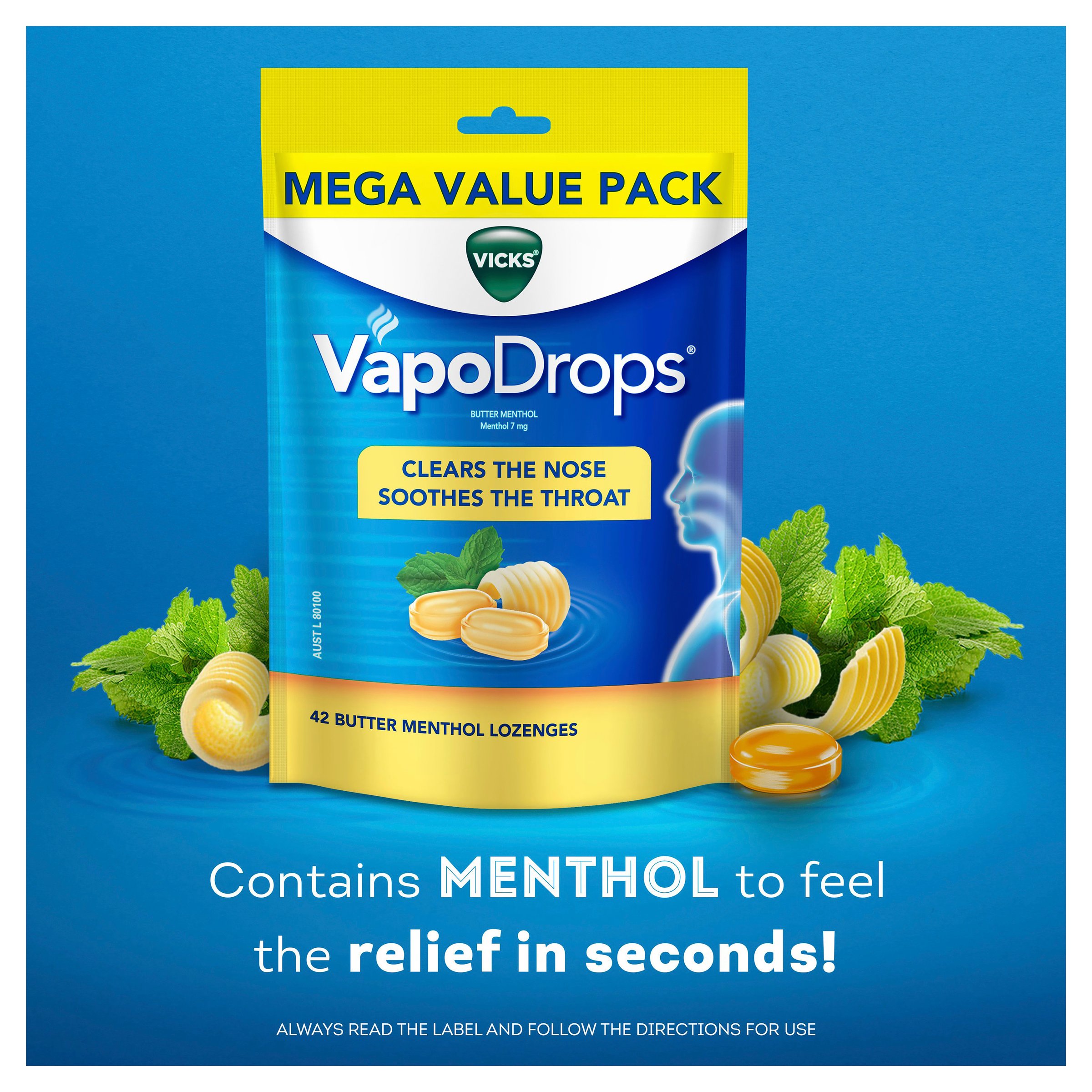 Vicks Vapodrops Butter Menthol 42 lozenges - Image 6