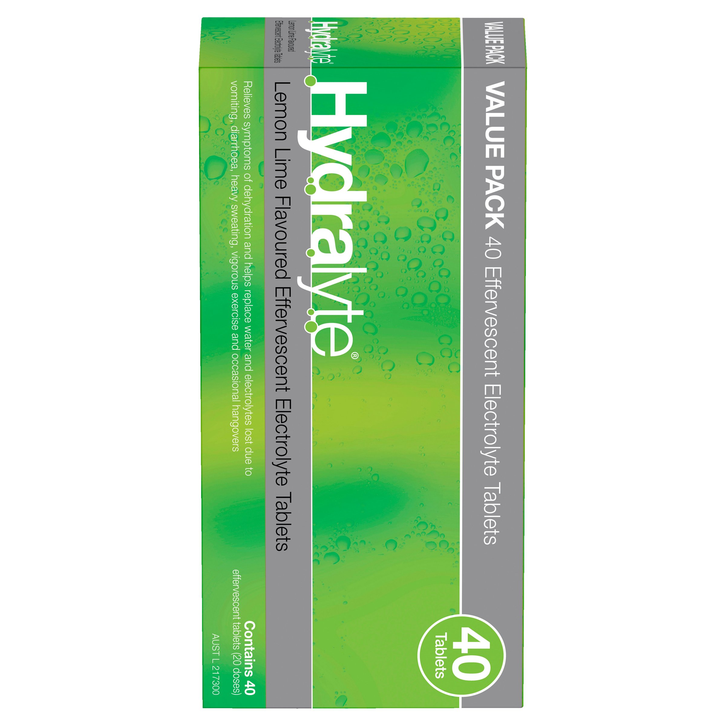 Hydralyte Effervescent Lemon Lime 40 tablets - Image 1