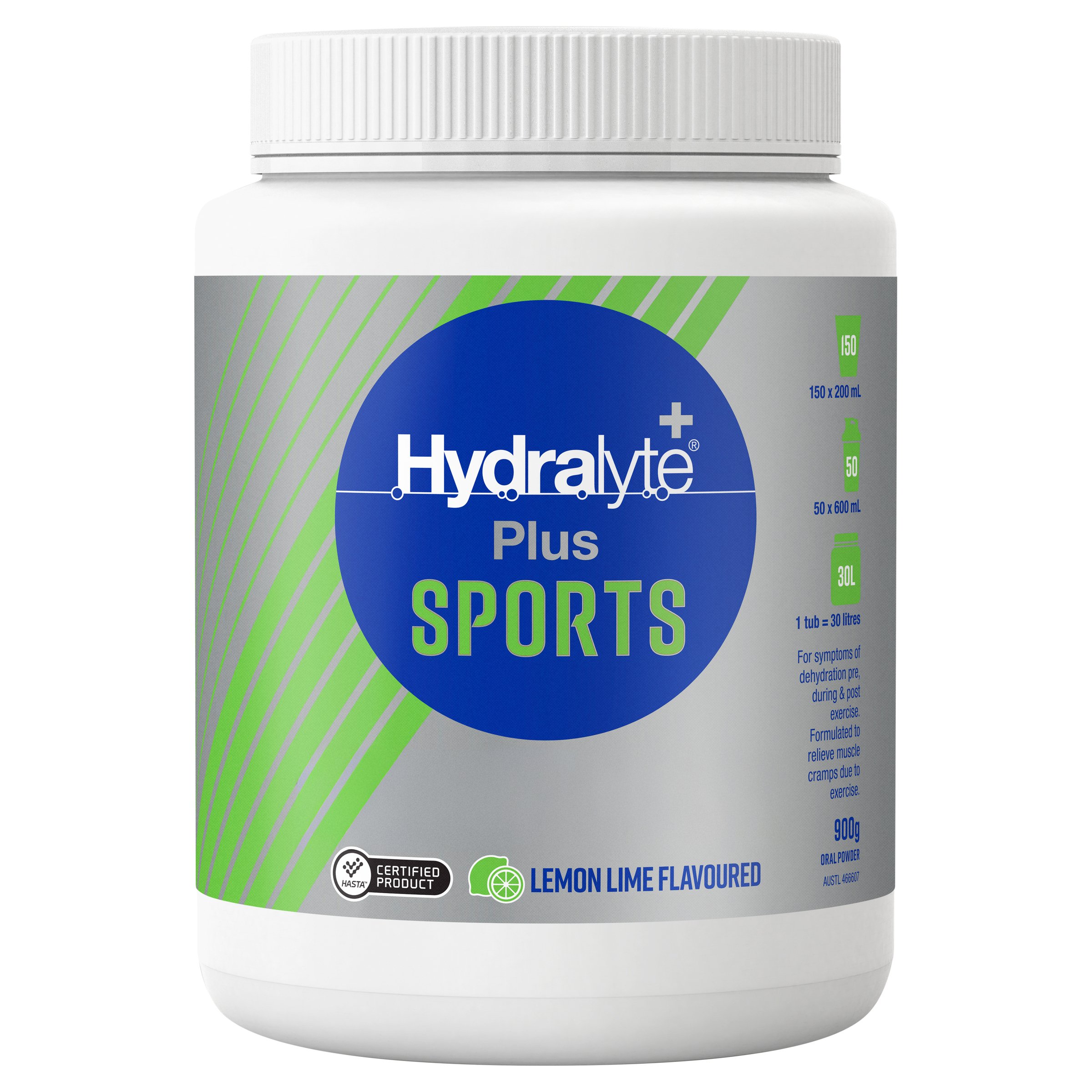 Hydralyte Plus Sports Lemon Lime Flavoured Powder Tub 900g - Image 5