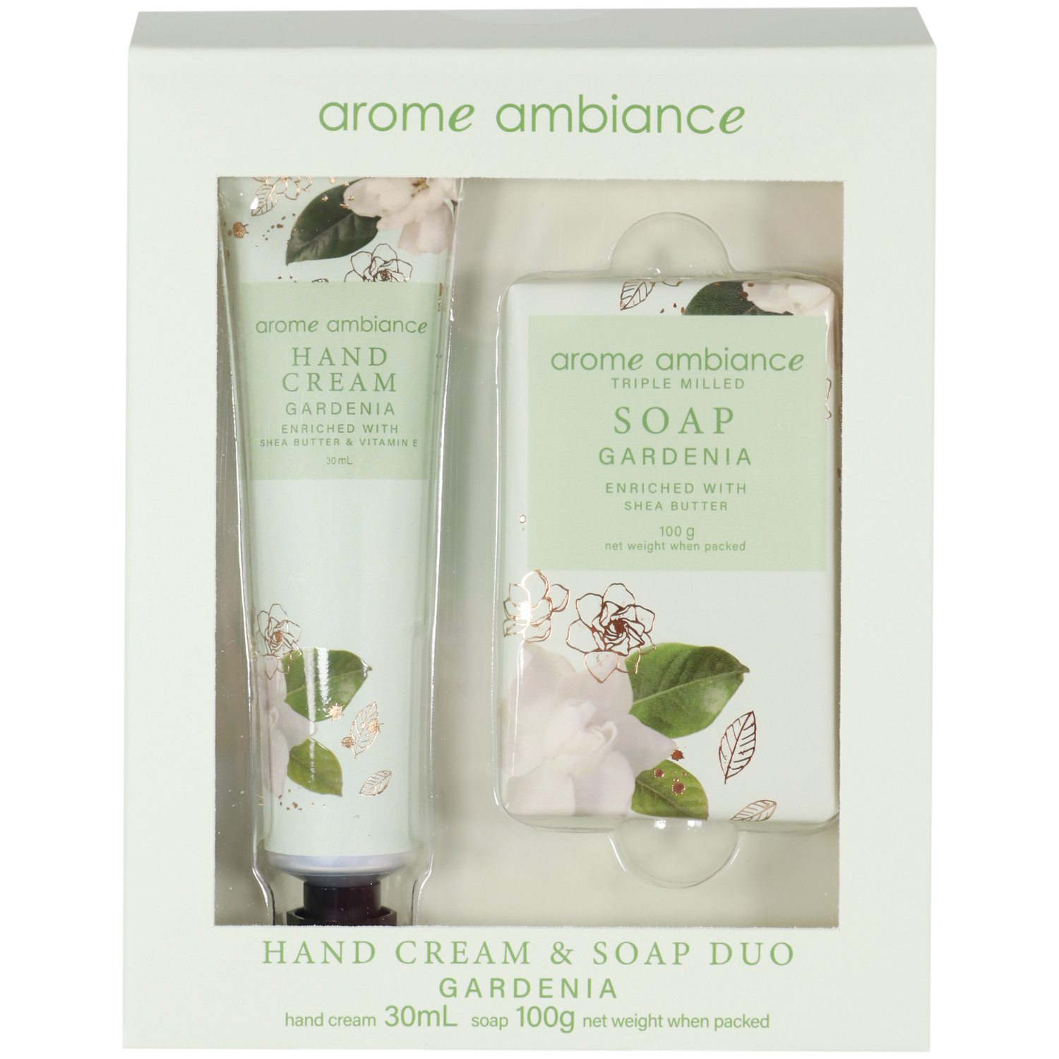 Arome Ambiance Floral Glimmer Hand Cream Soap Duo Gardenia 1 each