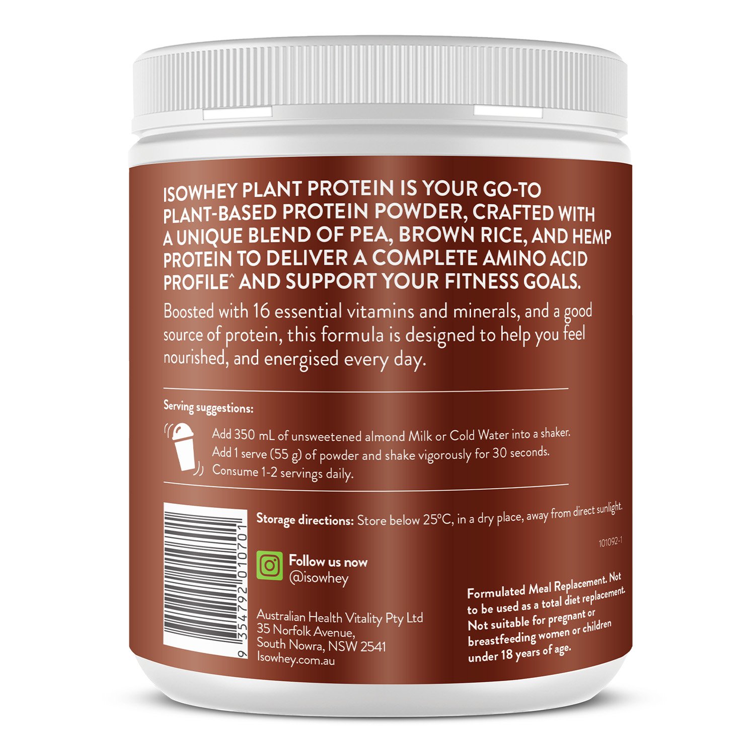 Isowhey Plant Protein Chocolate 550g - Image 2
