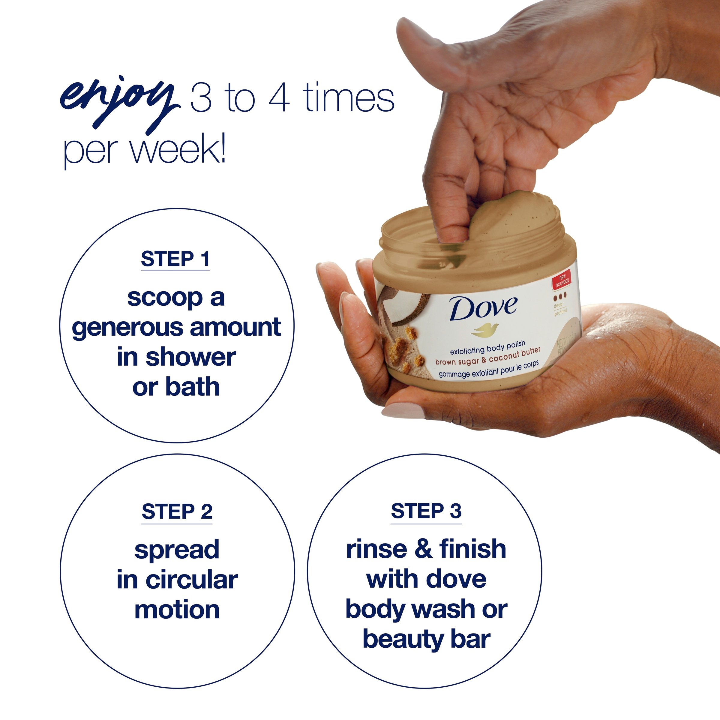 Dove Exfoliating Body Polish Brown Sugar & Coconut Butter 298g - Image 5