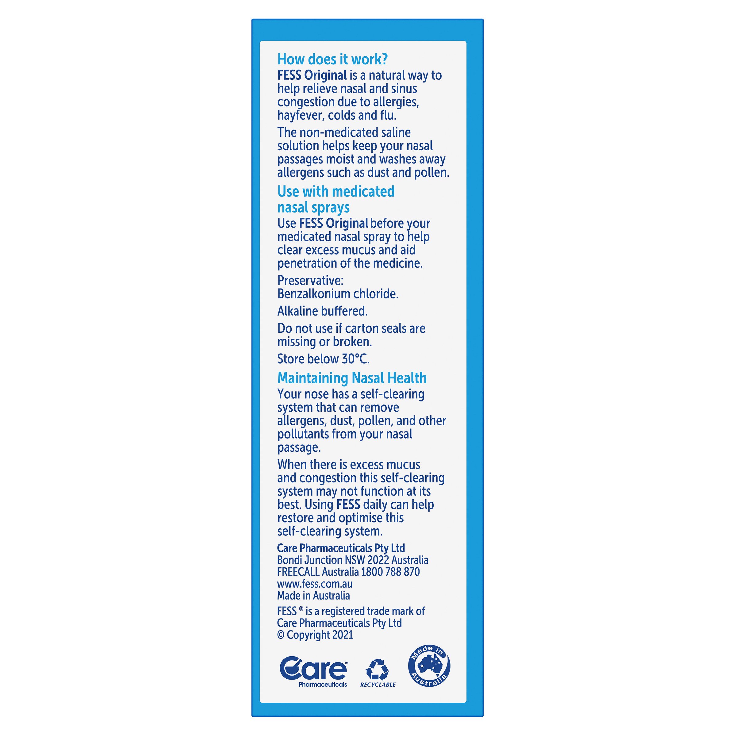Fess Saline Nasal Spray 75ml - Image 3