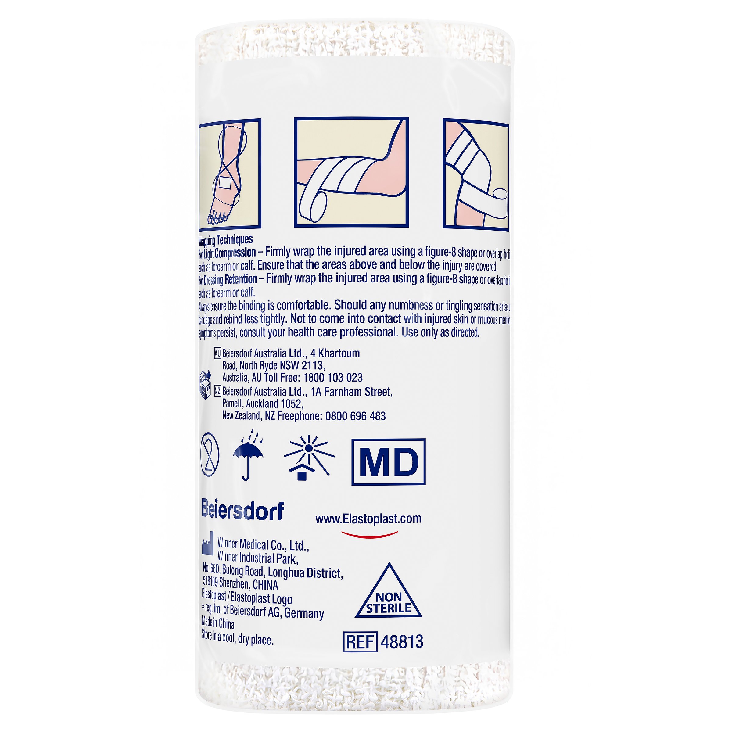 Elastoplast Crepe Bandage Medium Weight 10cm X 1.6m White - 1 roll - Image 2