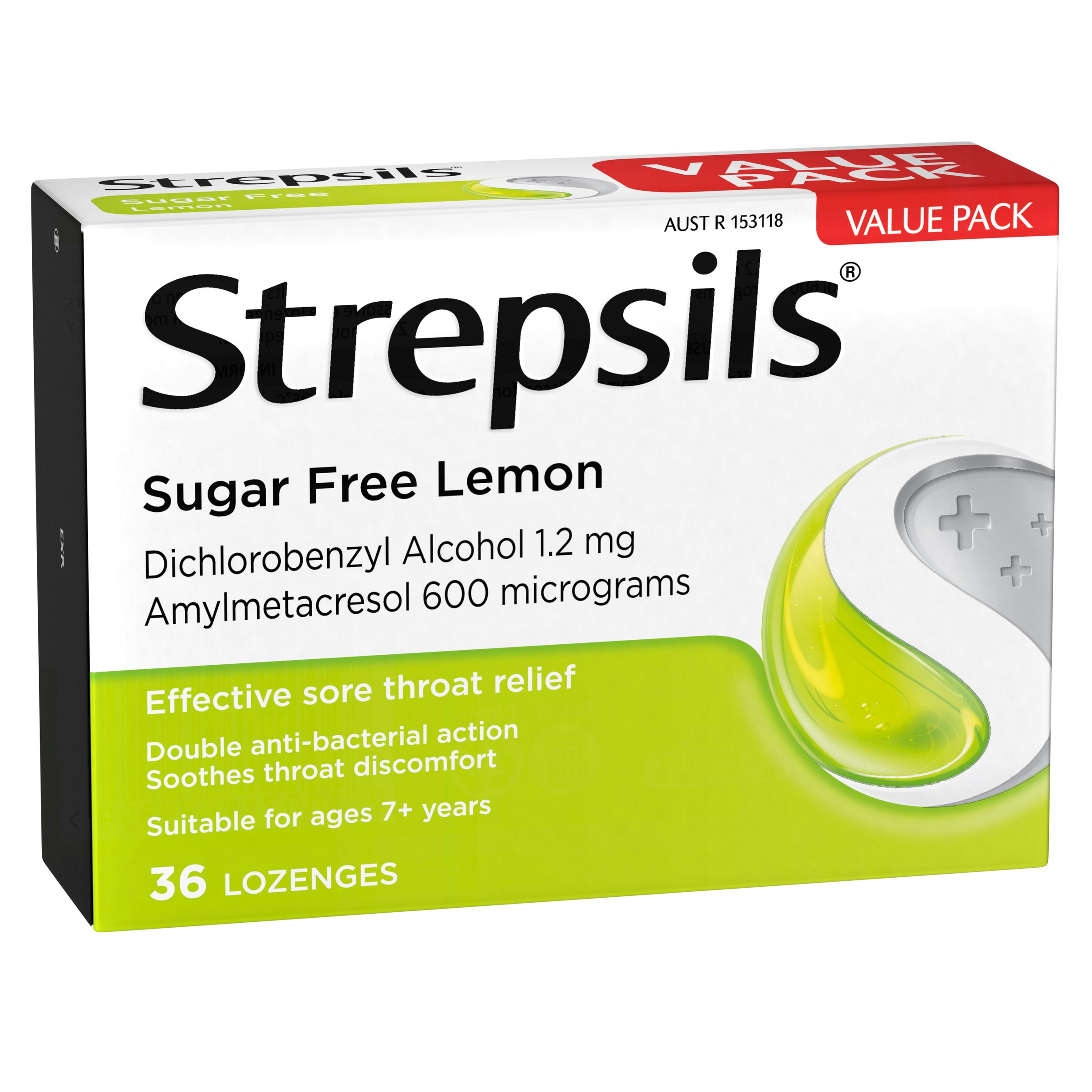 Strepsils Sugar Free Double Antibacterial Action Lemon 36 lozenges - Image 3
