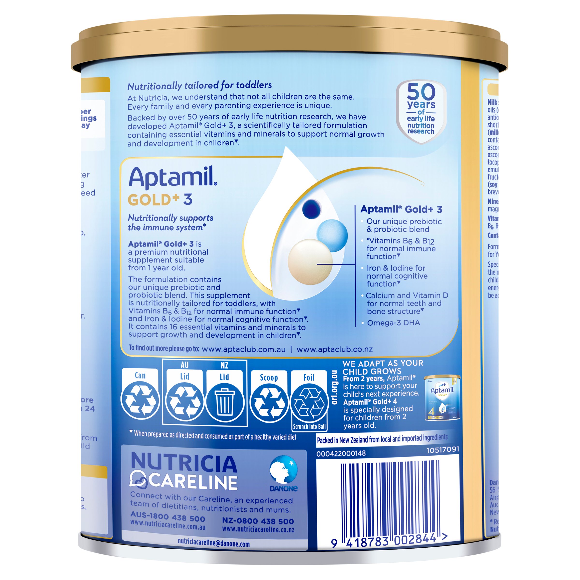 Aptamil Gold+ 3 Premium Toddler Milk Drink From 12+ Months 900g - Image 2