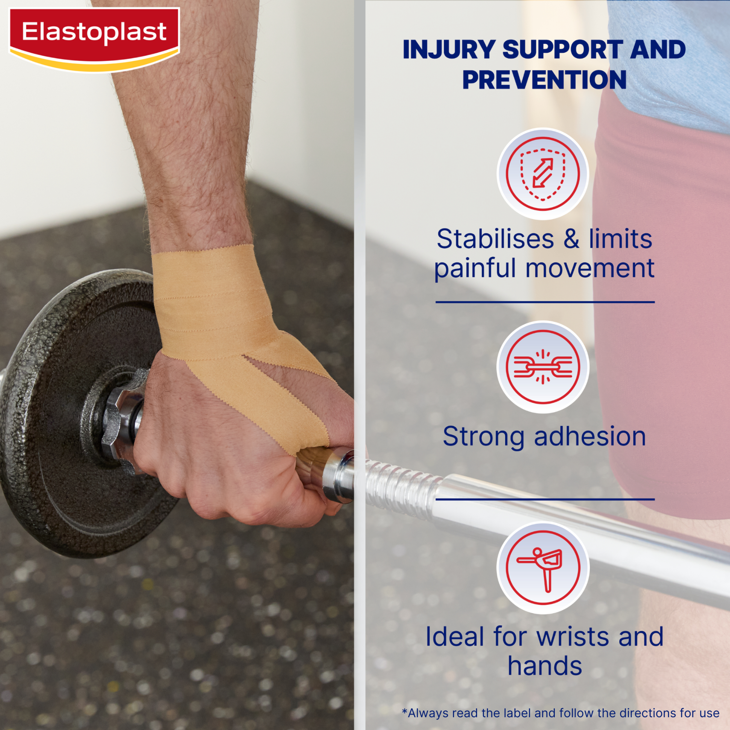 Elastoplast Sport Rigid Strapping Tape 25mm X 10m Tan - 1 roll - Image 8