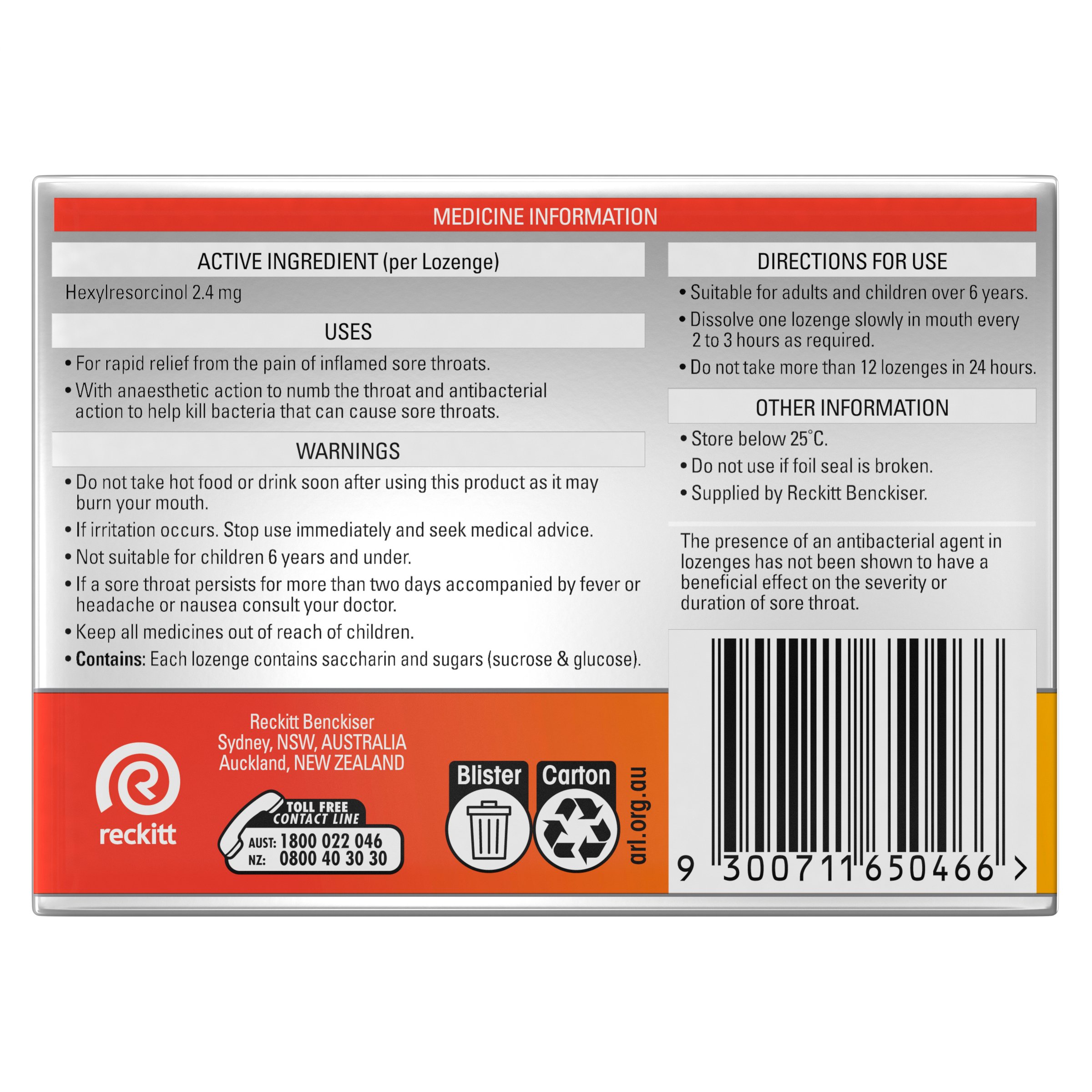 Strepsils Extra Honey & Lemon Throat 16 lozenges - Image 2