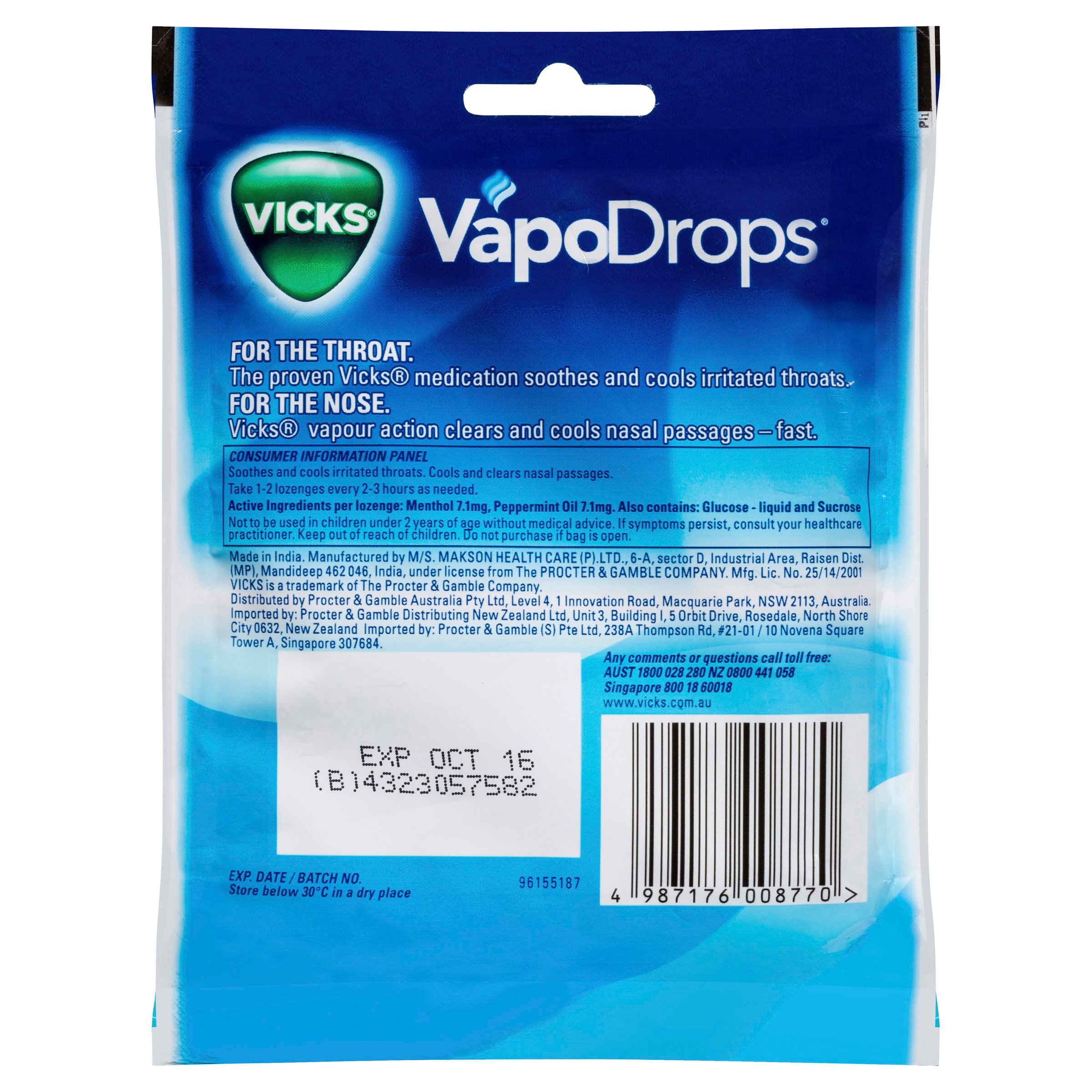 Vicks VapoDrops Cooling Peppermint 24 lozenges - Image 2