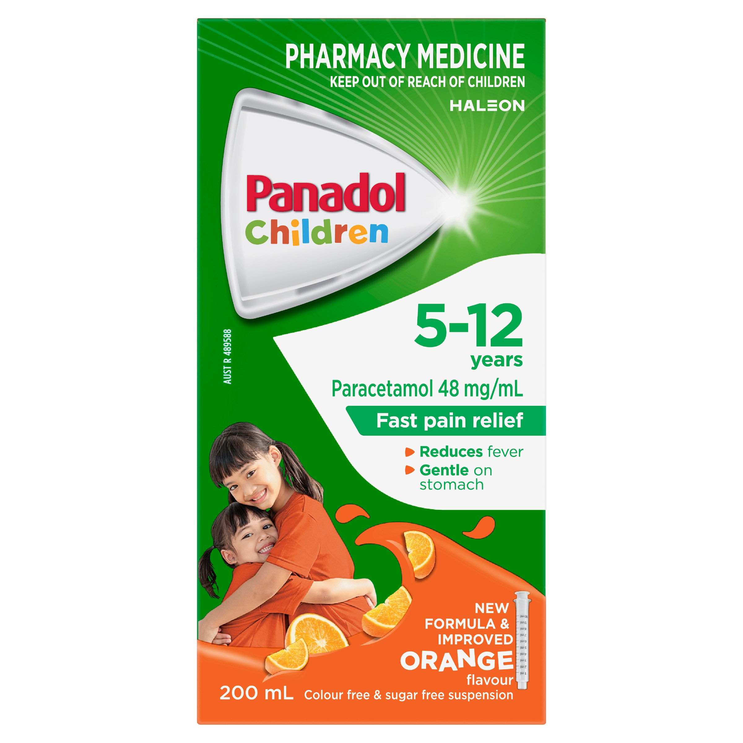 Panadol Children 5-12 Years Colourfree Suspension Orange Flavour 200ml - Image 1