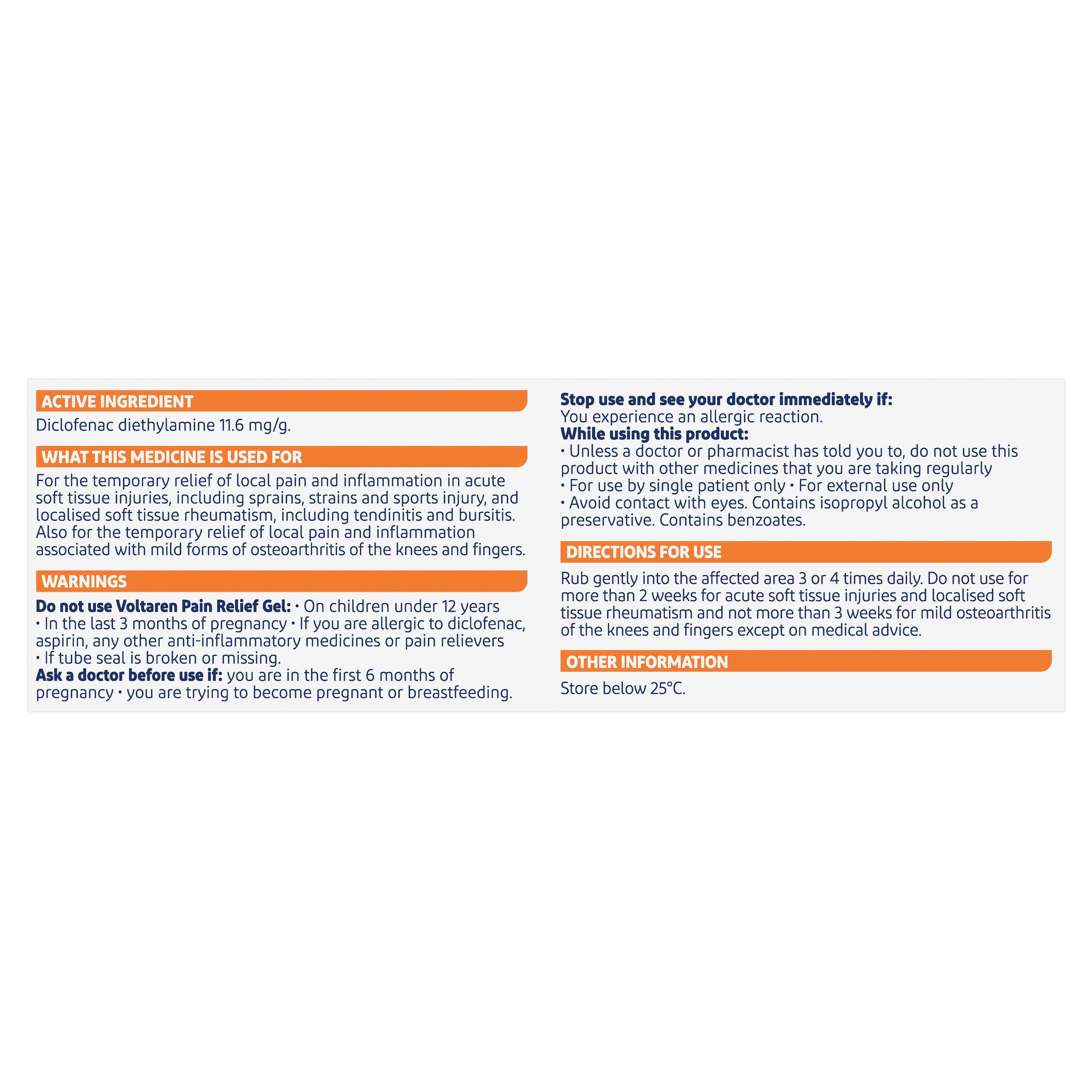Voltaren Pain Relief Gel 75g - Image 2