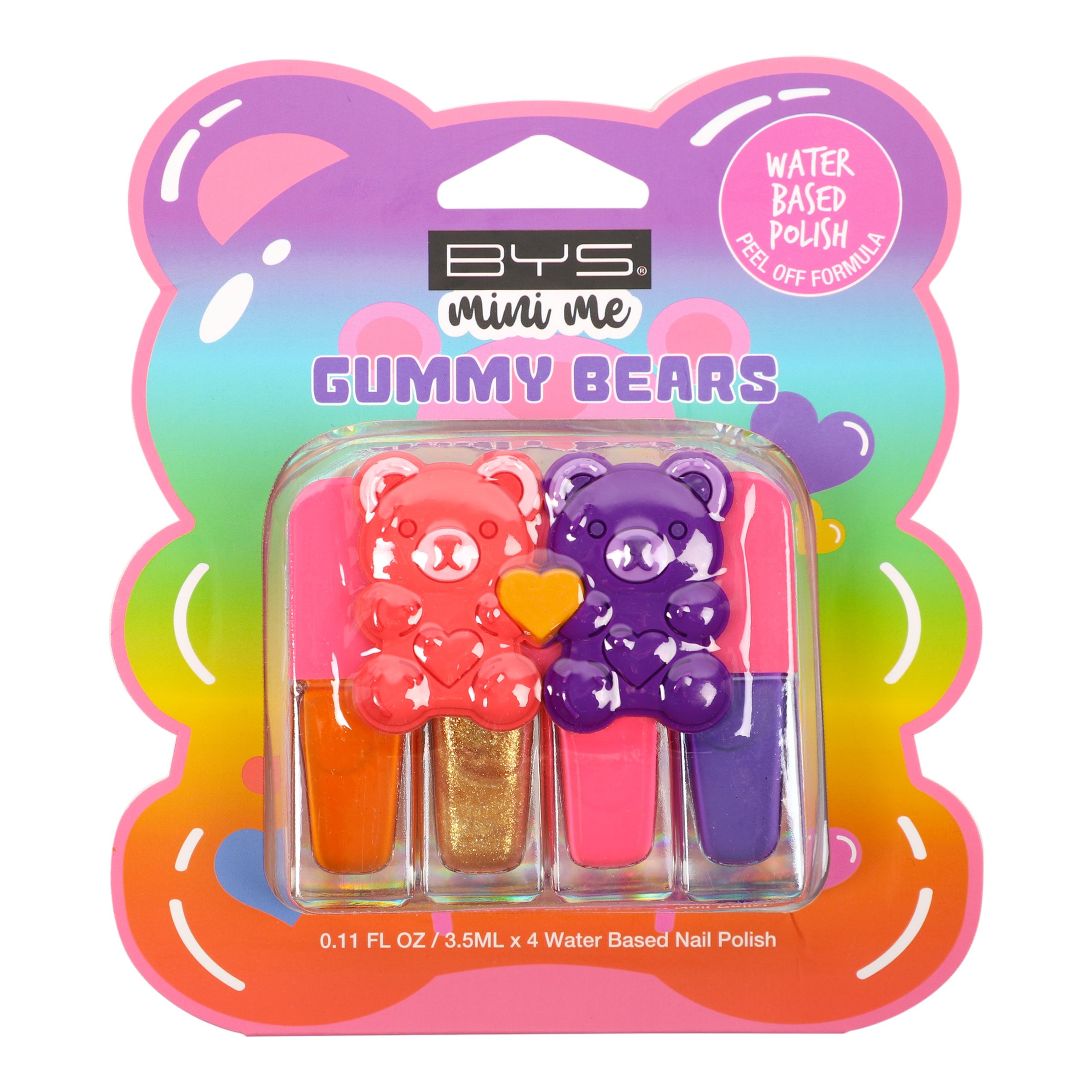 BYS Mini Me Water Based Nail Polish Gummy Bears 4 piece - Image 1