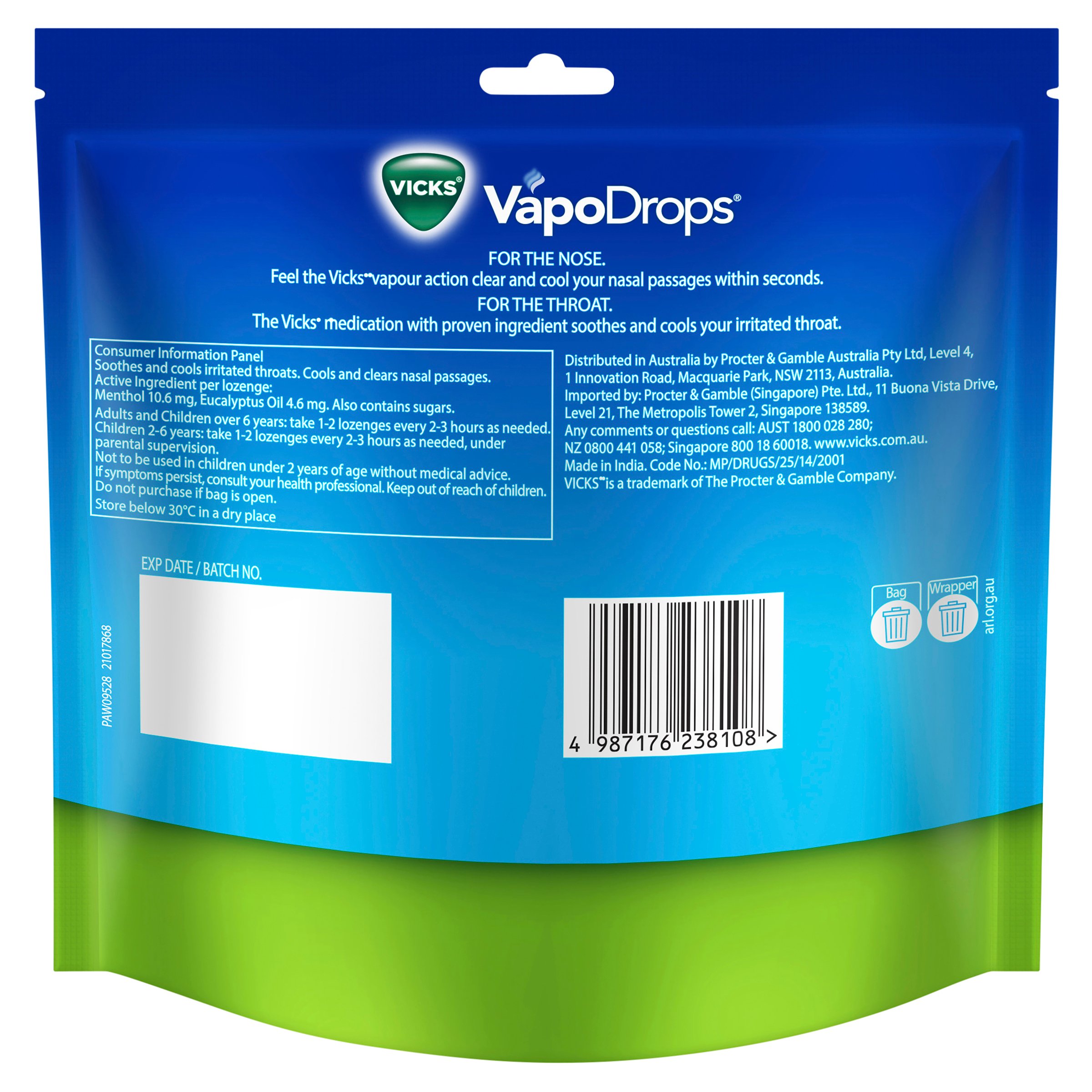 Vicks VapoDrops Original Menthol 70 pack - Image 2