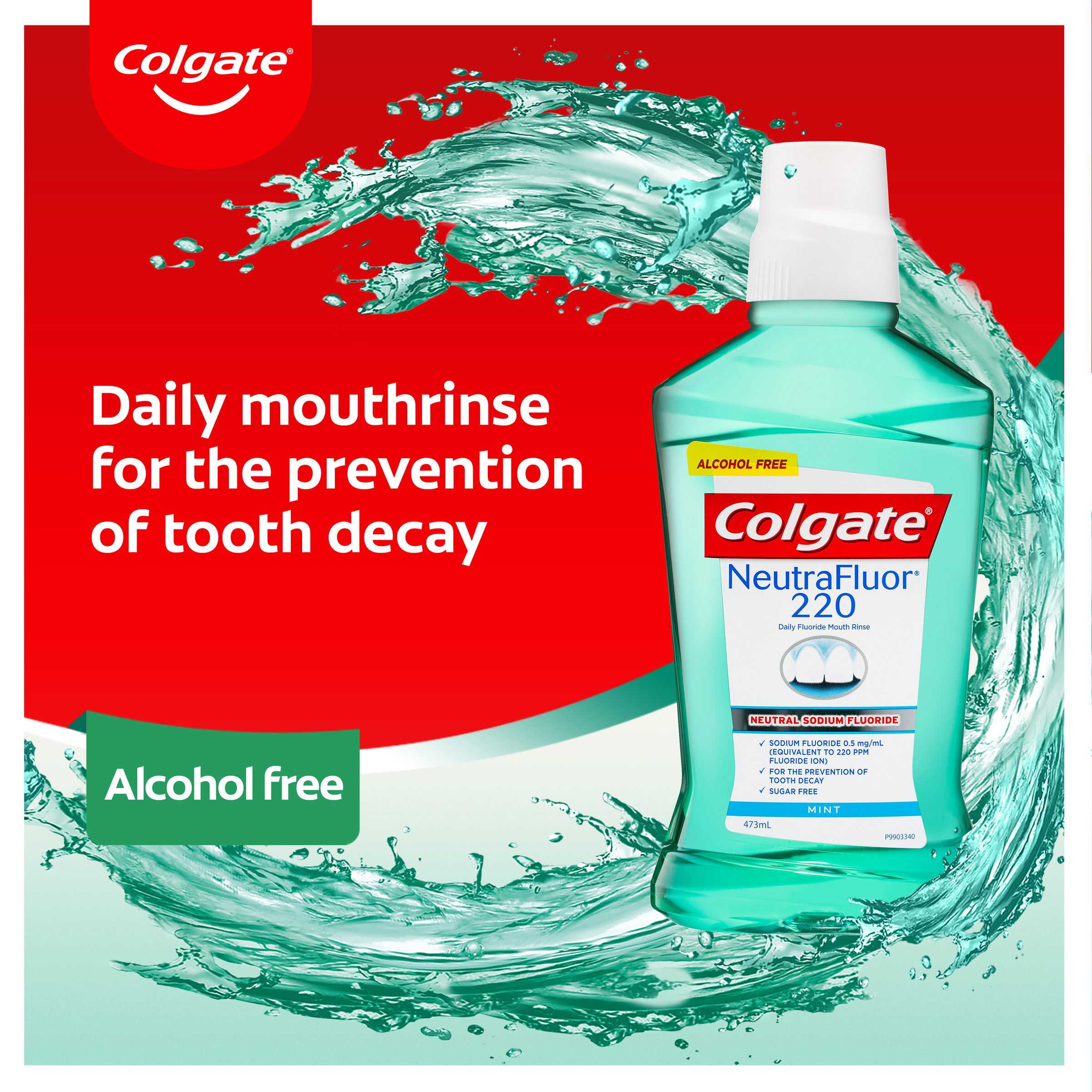 Colgate Neutrafluor 220 Alcohol Free Mouth Rinse 473ml - Image 2
