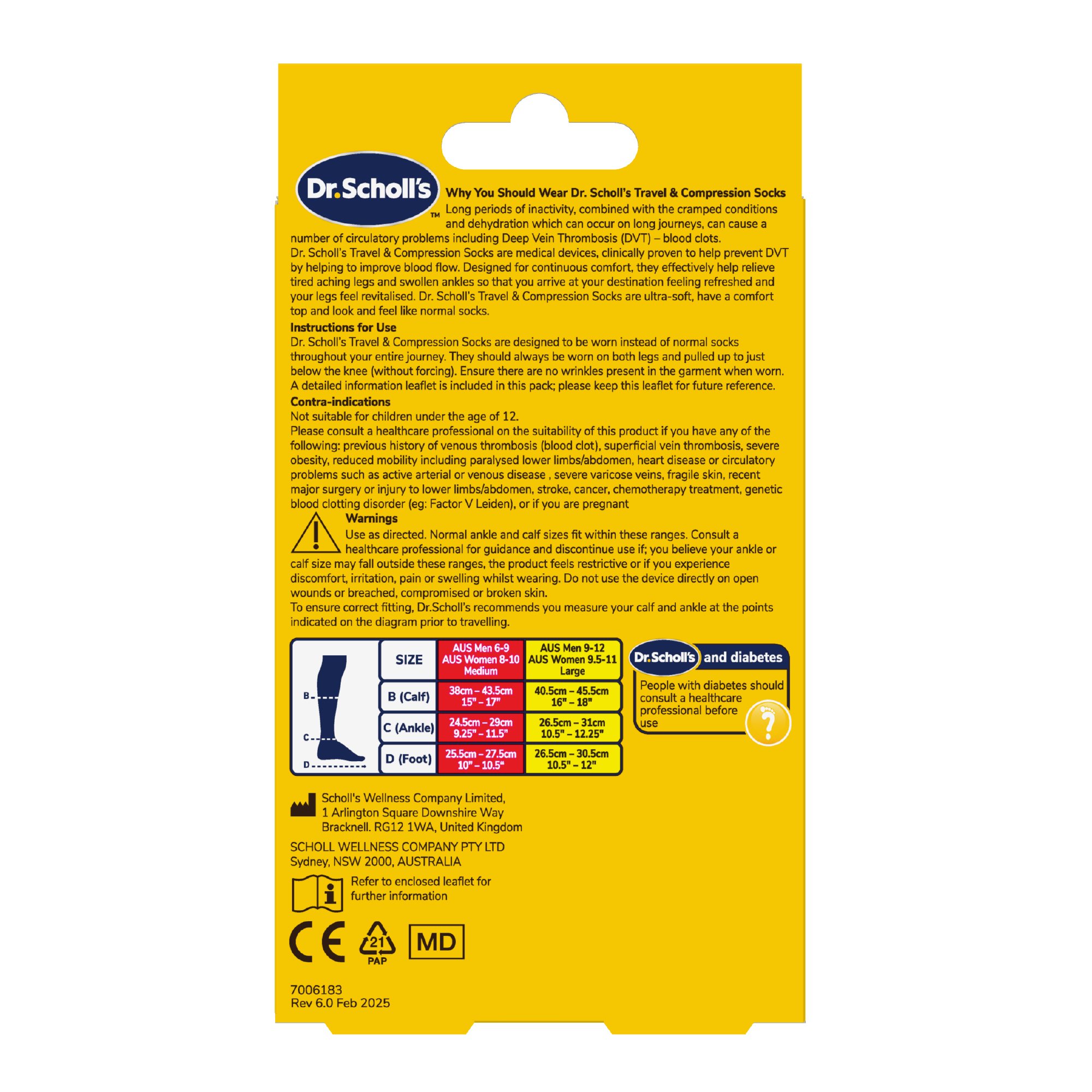 Scholl Travel & Compression Socks Large 1 pair - Image 2