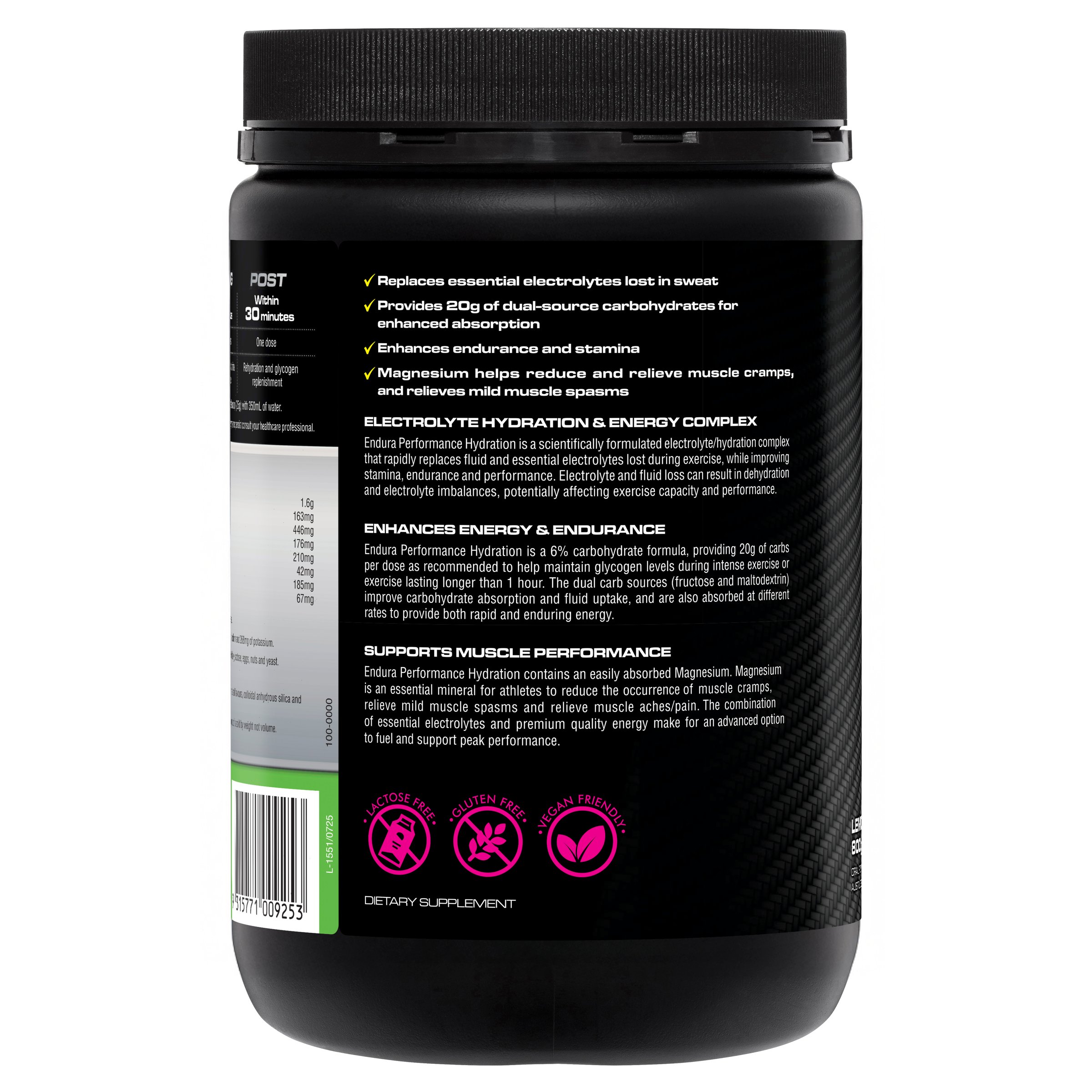 Endura Rehydration Performance Fuel Lemon Lime 800g - Image 3