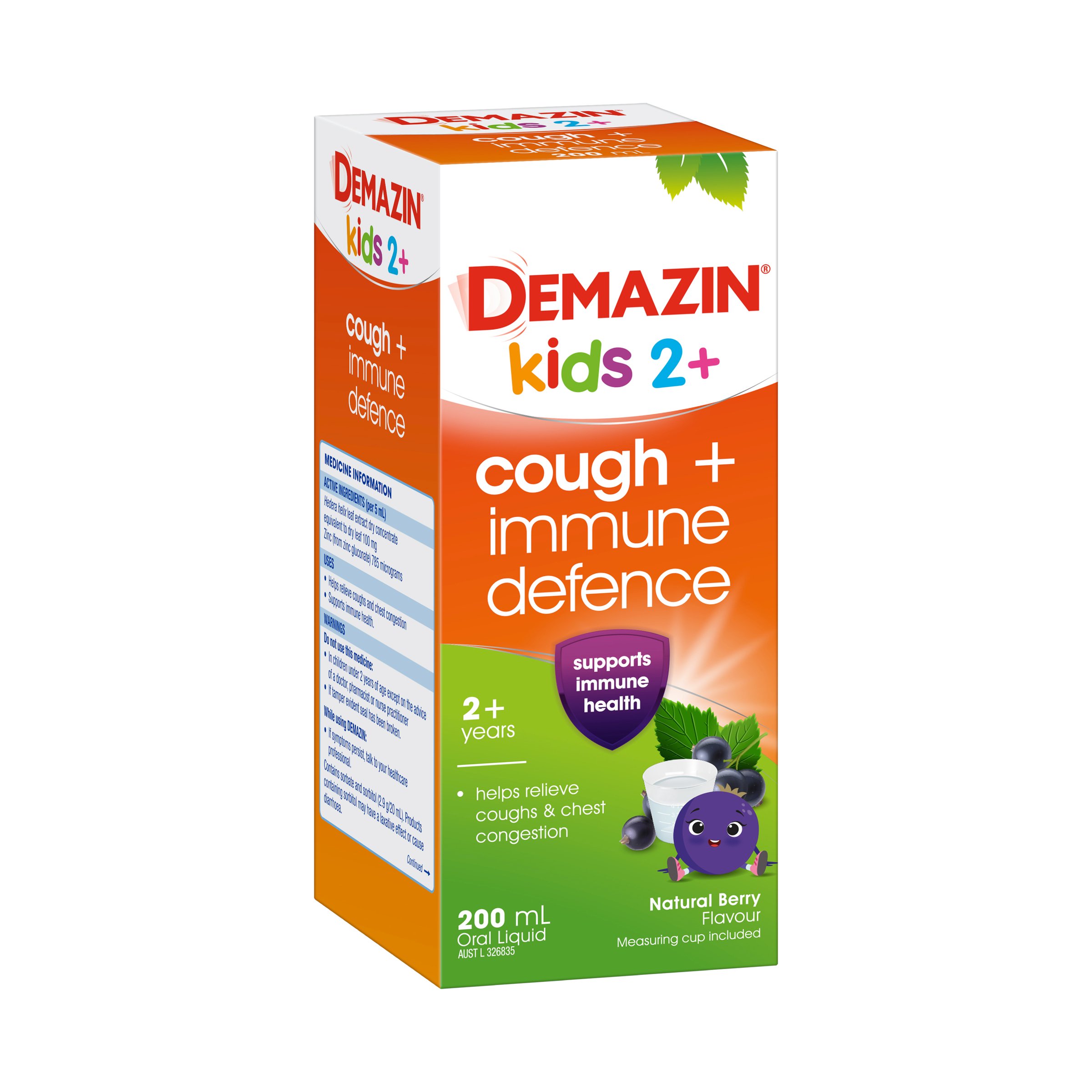 Demazin Kids Cough + Immune Defence Syrup 200ml - Image 2
