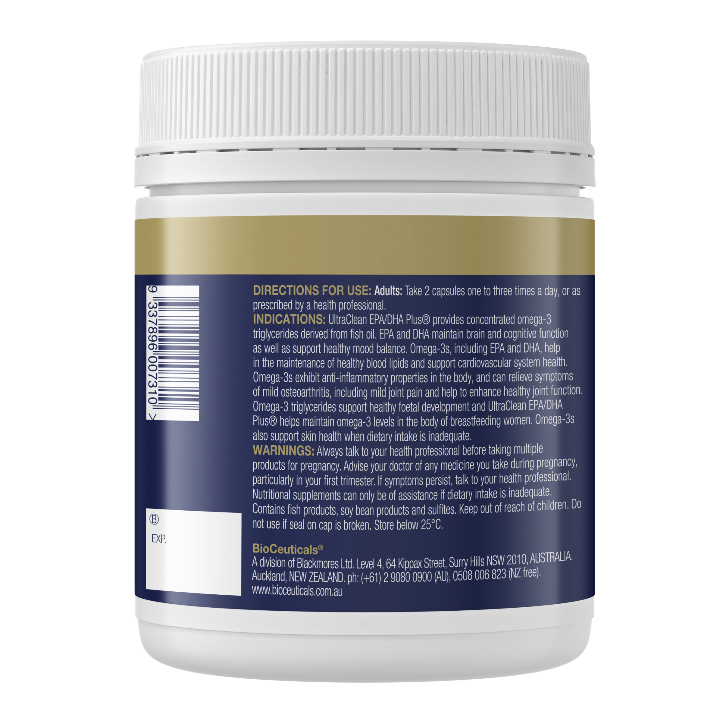 BioCeuticals UltraClean EPA/DHA Plus Vanilla Scented 240 soft capsules - Image 3