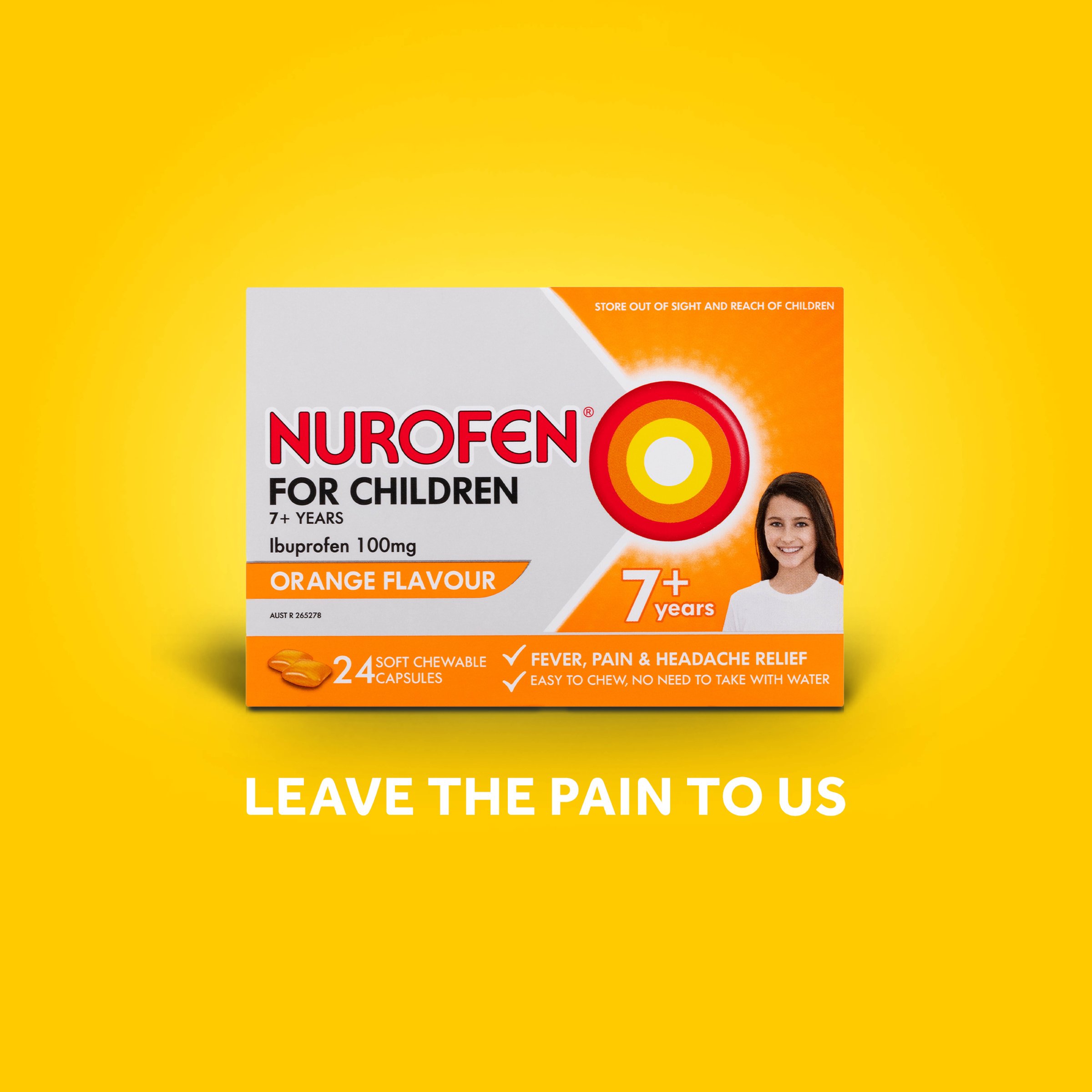 Nurofen For Children 7+ Years Orange 100mg 12 chewable capsules - Image 9