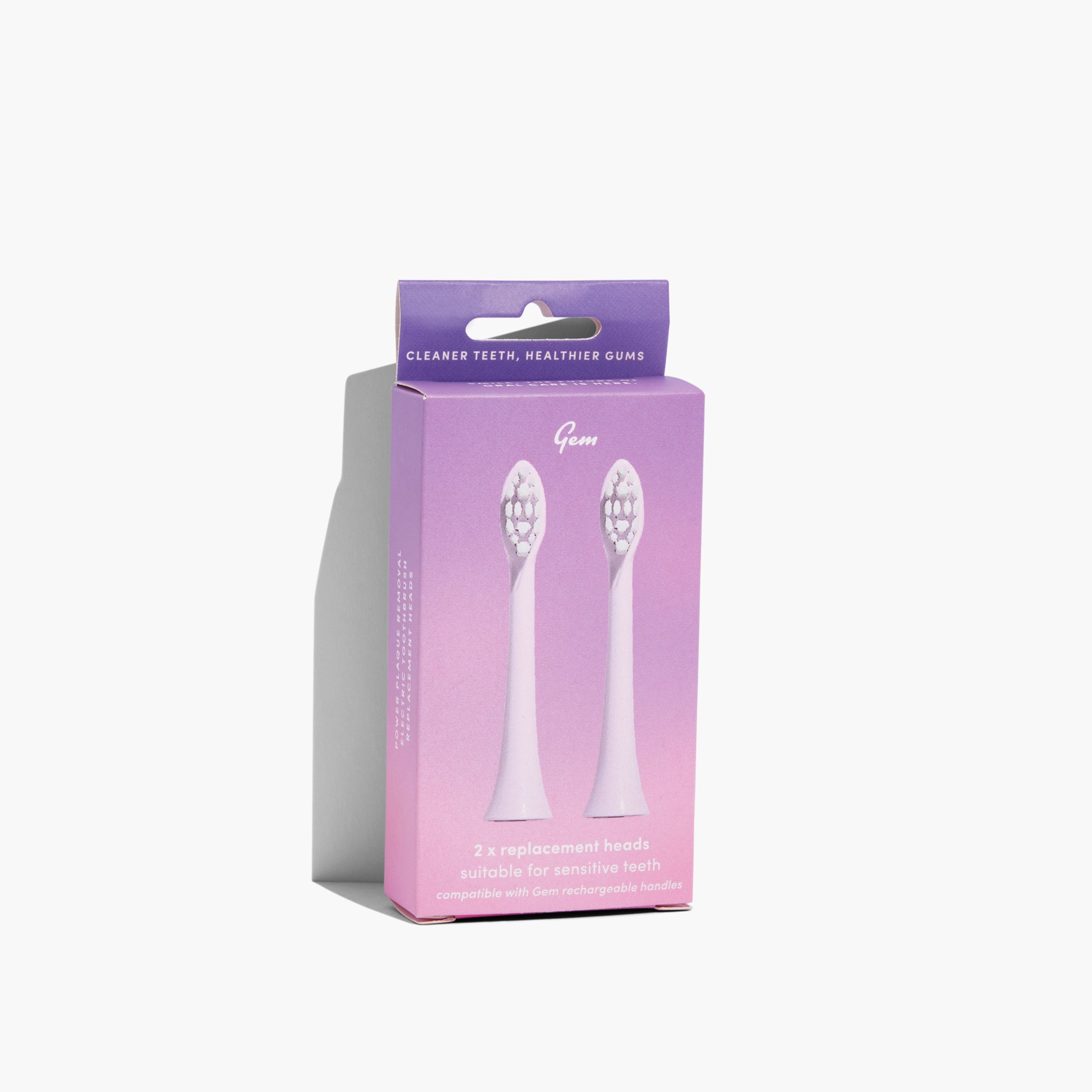 Gem Electric Toothbrush Replacement Heads Rose 2 pack - Image 3