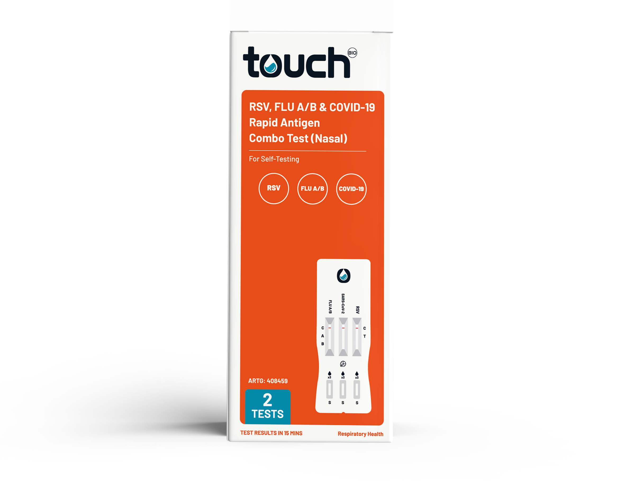 TouchBio RSV, Flu A/B & COVID-19 Rapid Antigen Self-Testing Kit 2 pack - Image 1