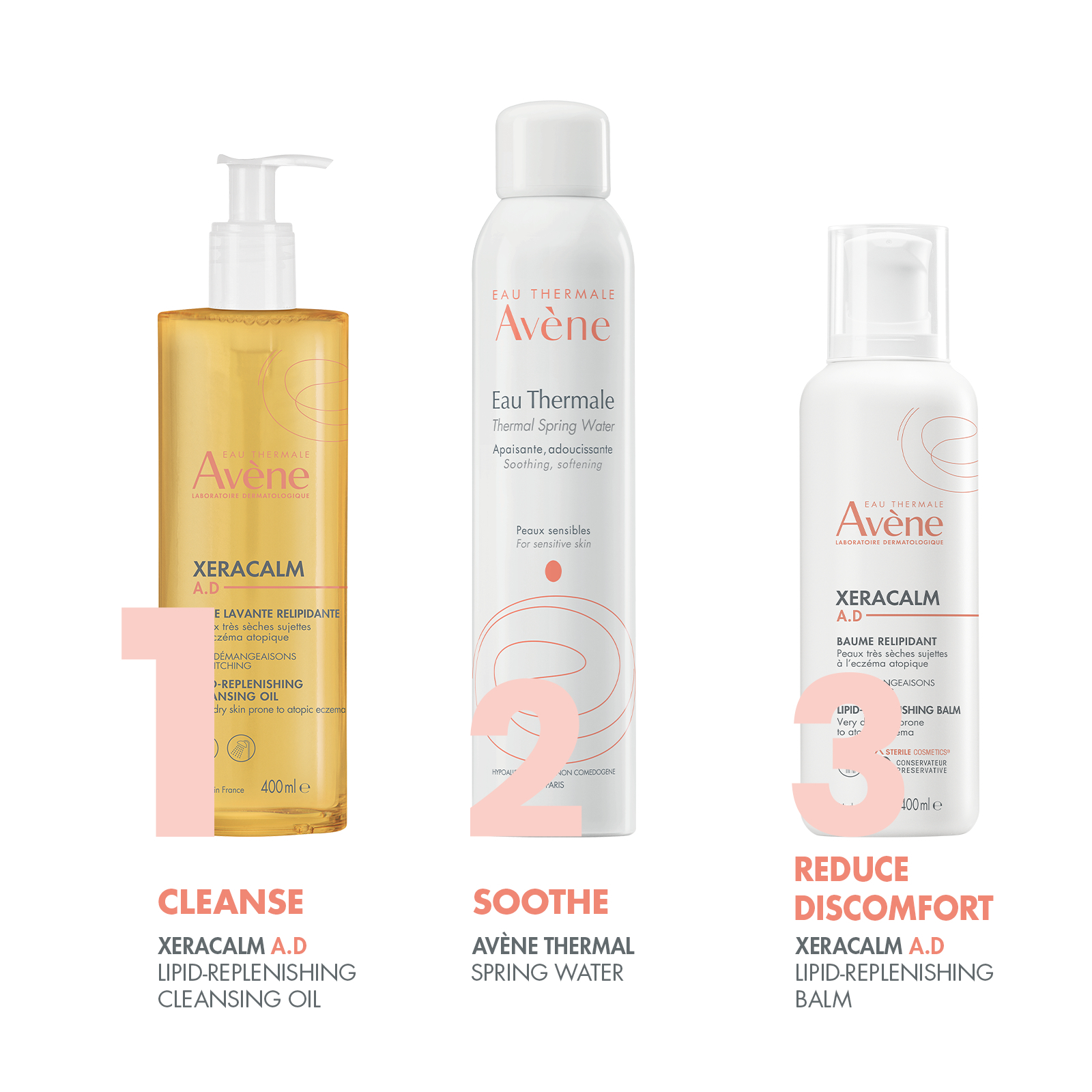 Avene XeraCalm A.D Lipid-Replenishing Cleansing Oil 400ml - Image 2