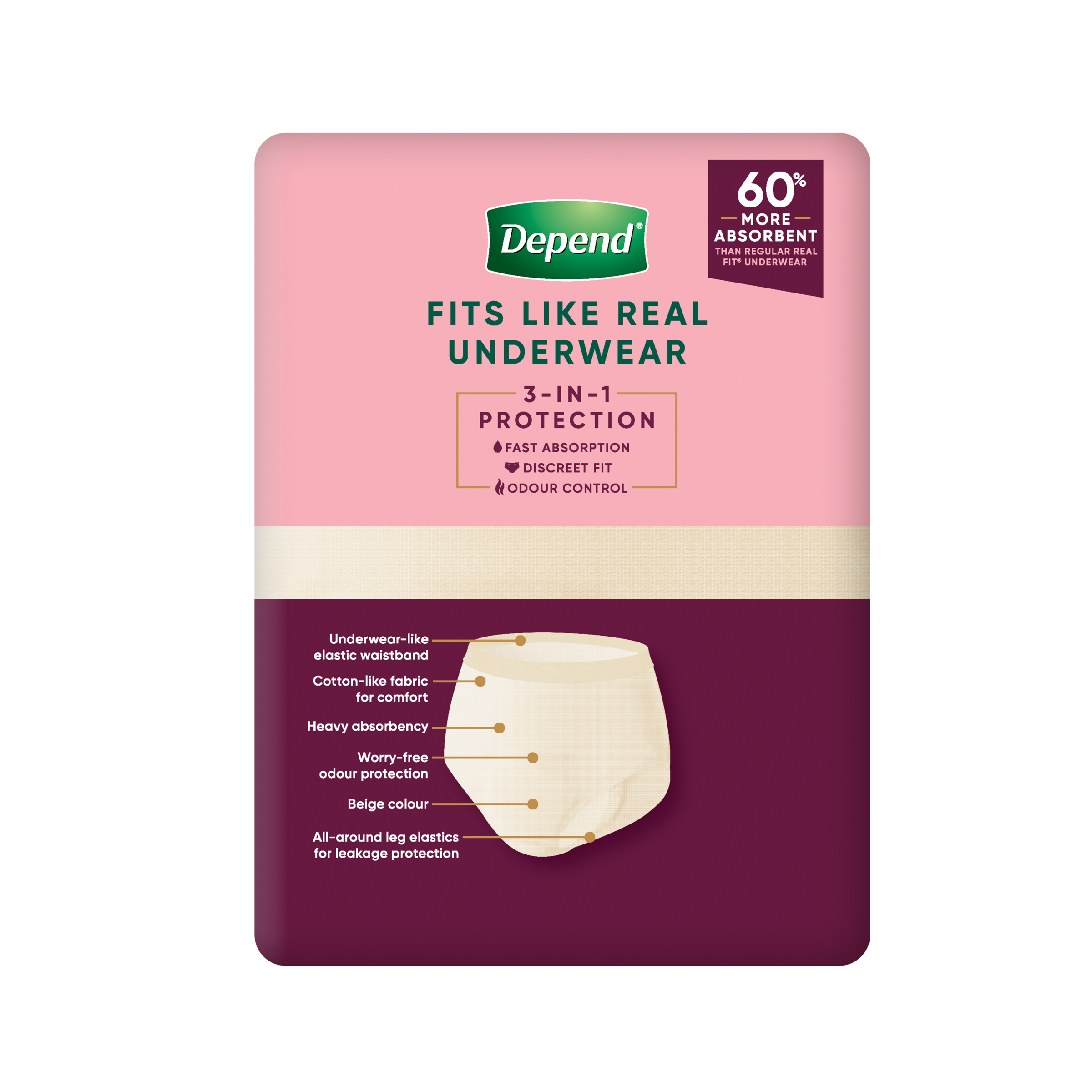 Depend RealFit Super Underwear Female Extra Large 8 pack - Image 2