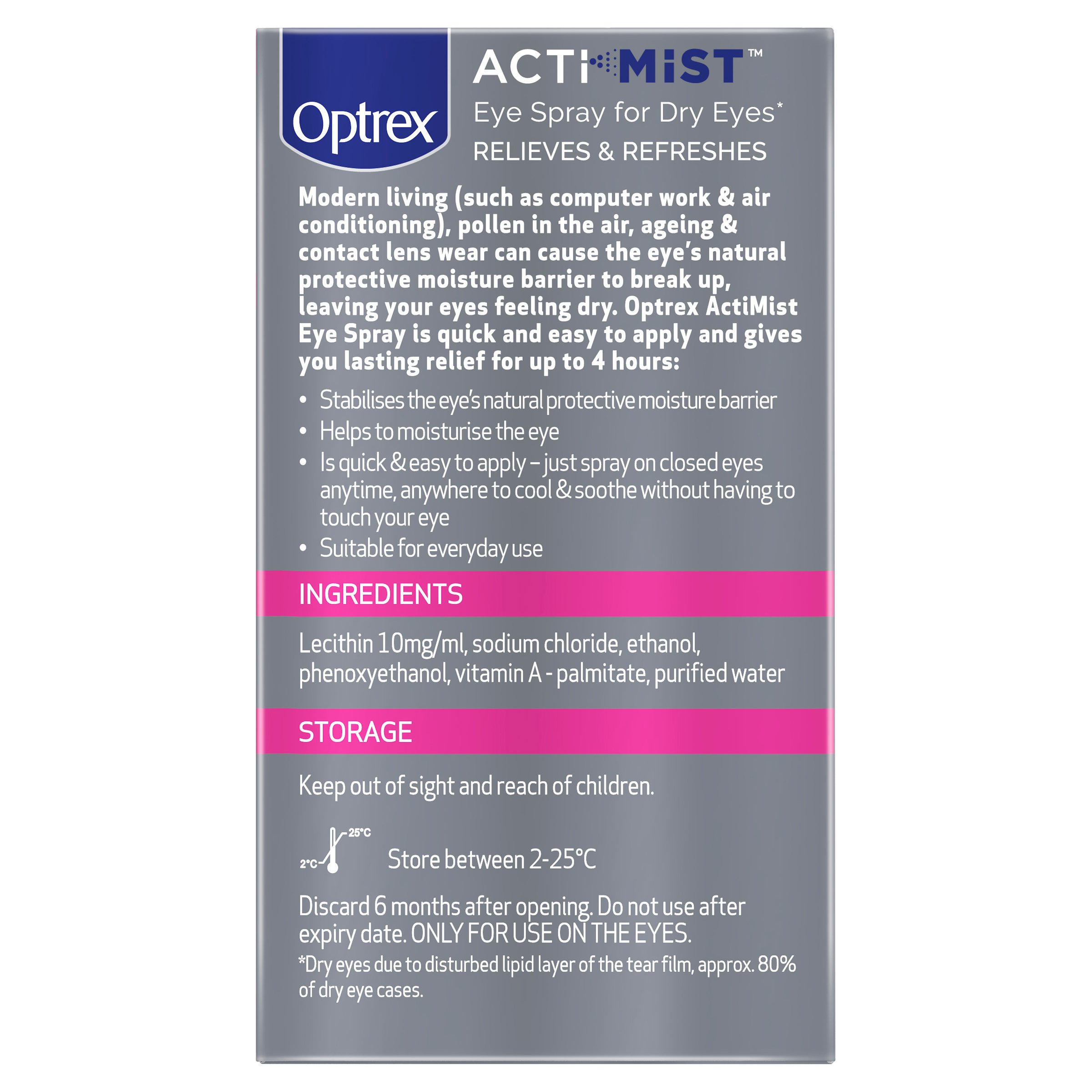 Optrex Actimist 2 in 1 Eye Spray For Dry & Irritated Eyes 10ml - Image 2