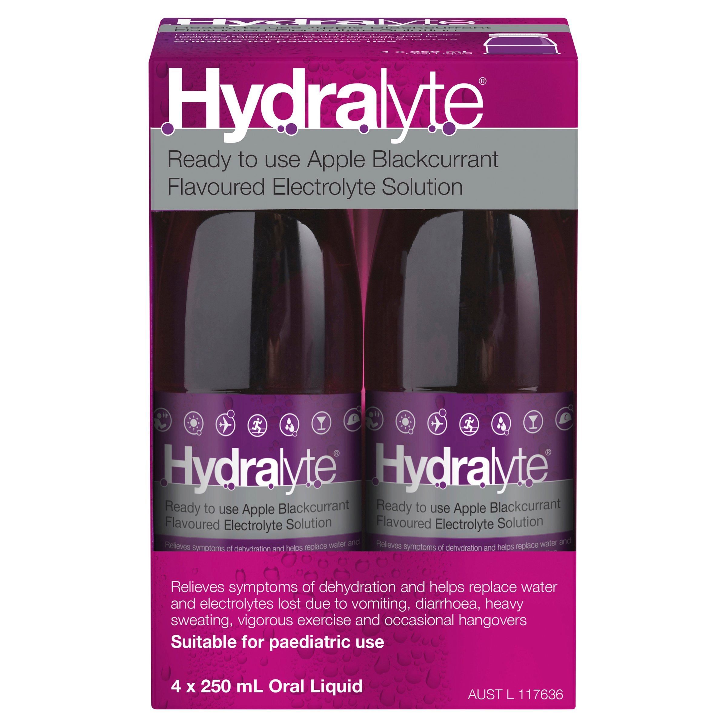 Hydralyte Ready to Use Liquid Apple/Blackcurrant Flavoured 250ml - 4 pack - Image 7