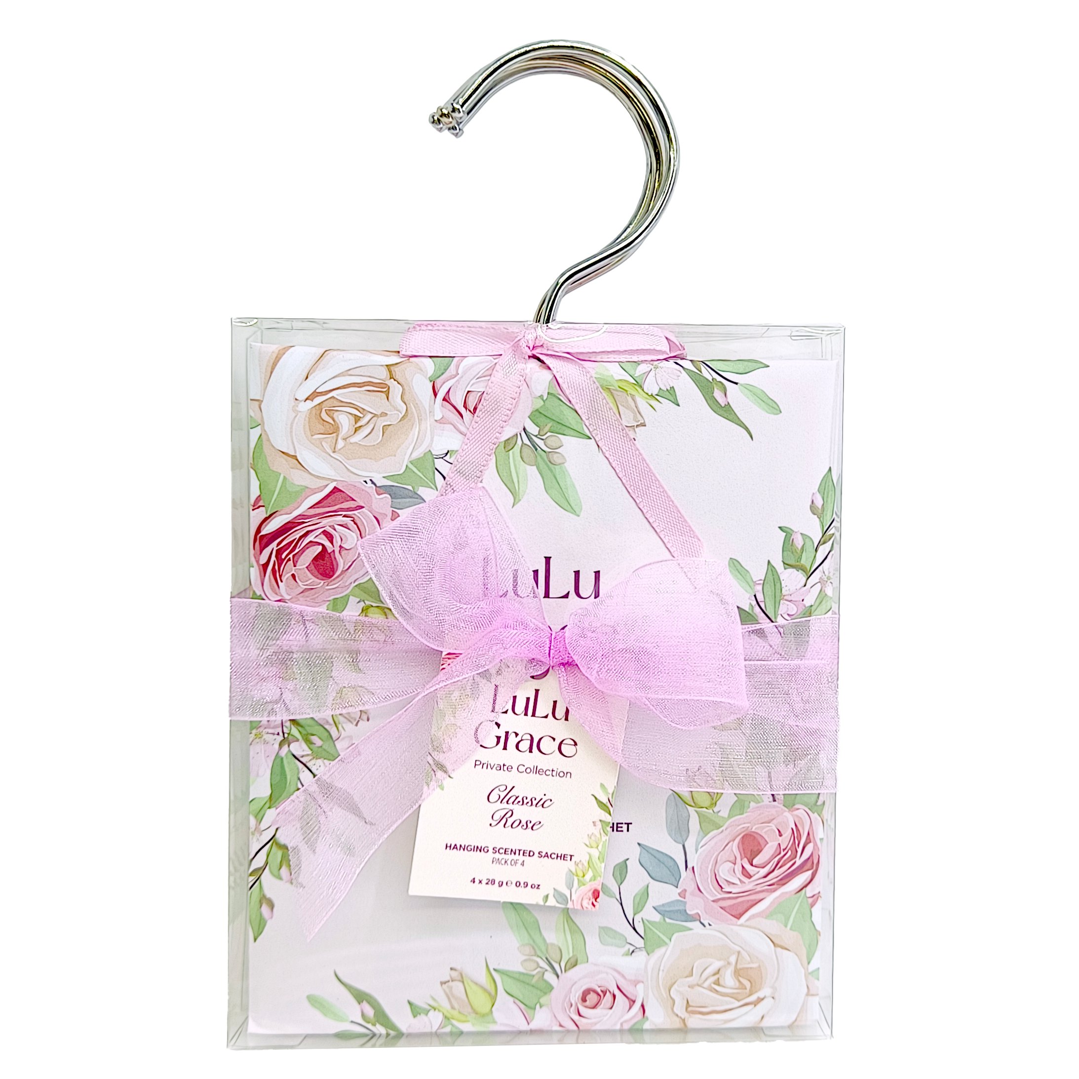 Lulu Grace Rose Scented Sachets 4 X 28g Hang Pack 1 each