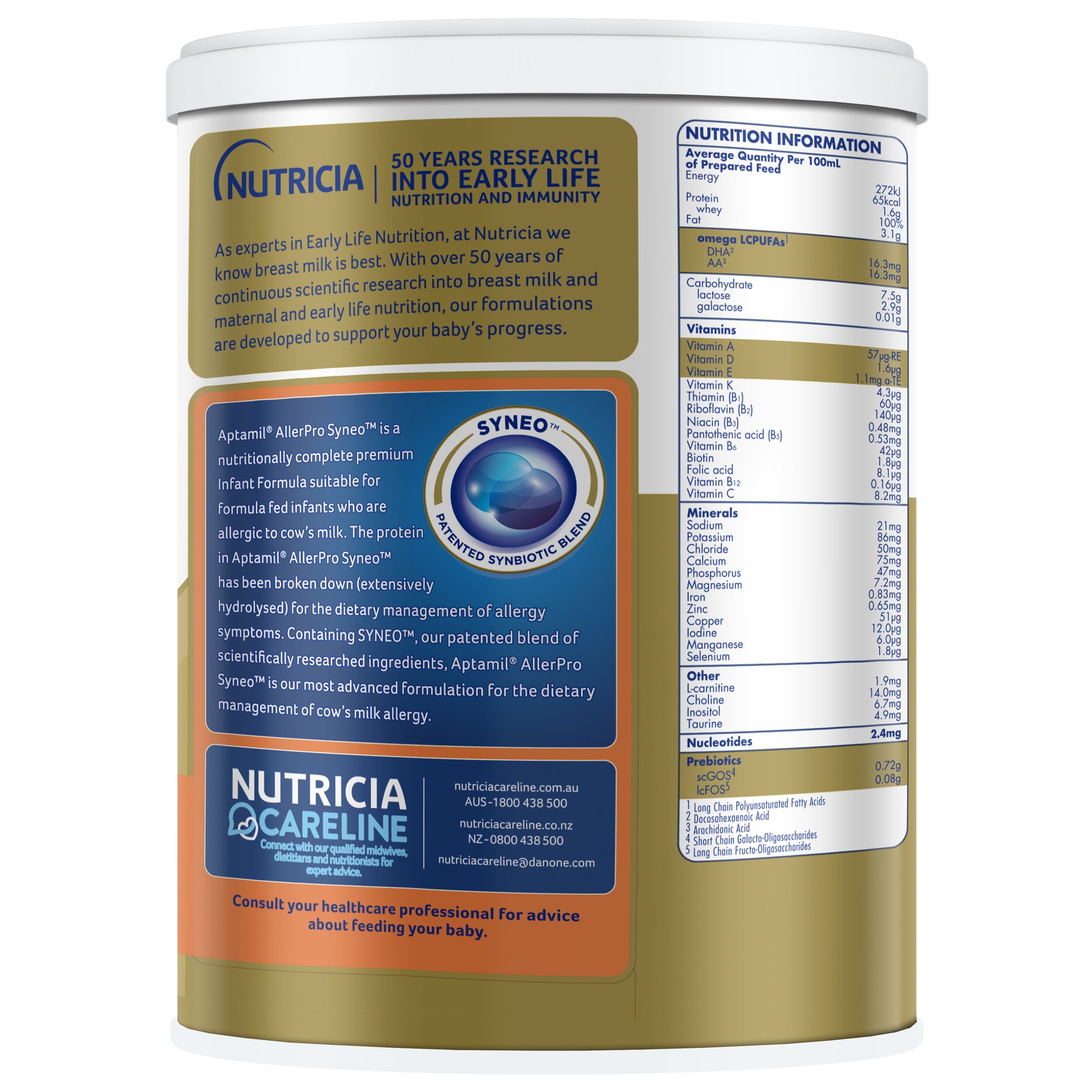 Aptamil Allerpro Syneo Premium Allergy Infant Formula From 0 To 6 Months 900g - Image 3