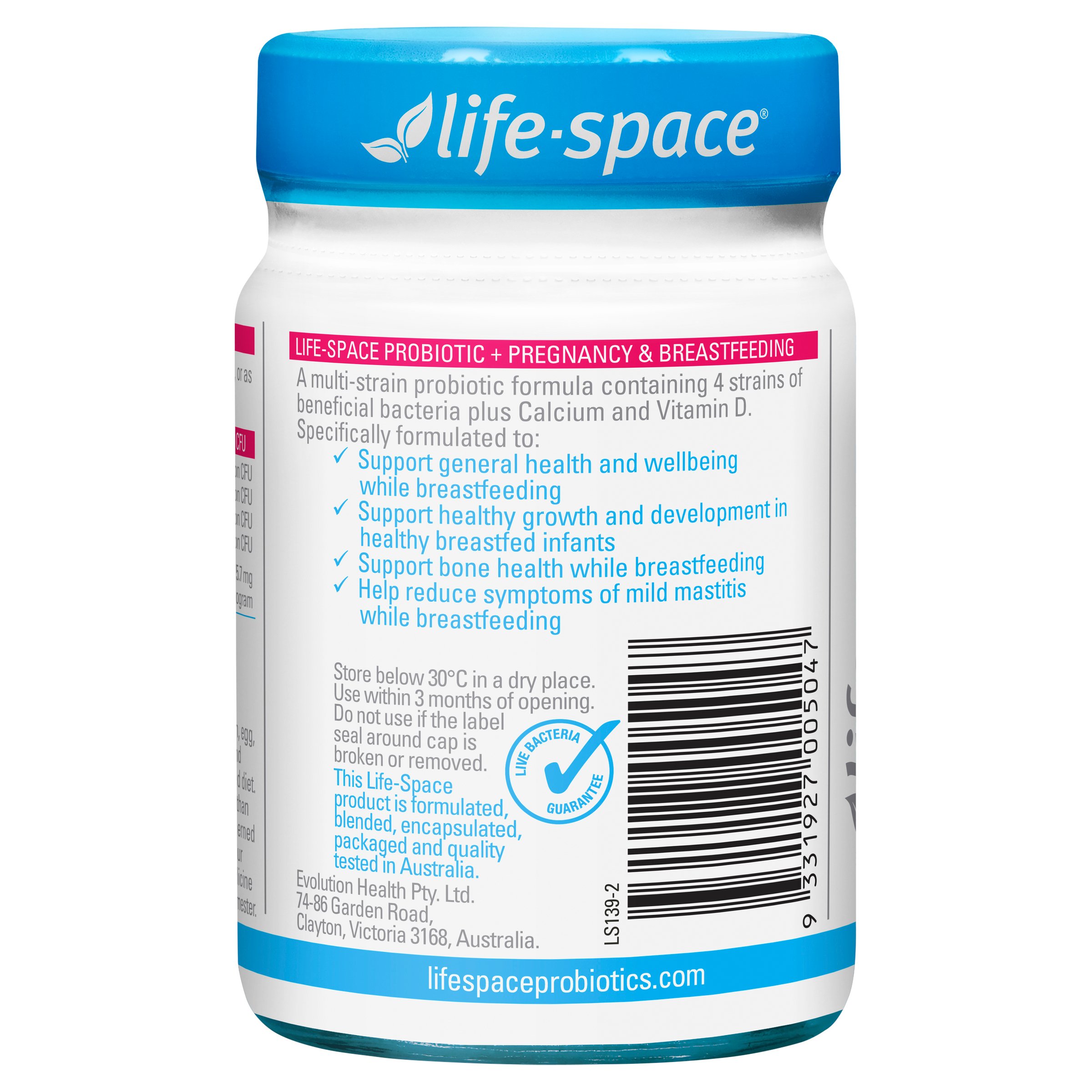 Life-Space Probiotic + Pregnancy & Breastfeeding 50 capsules - Image 2