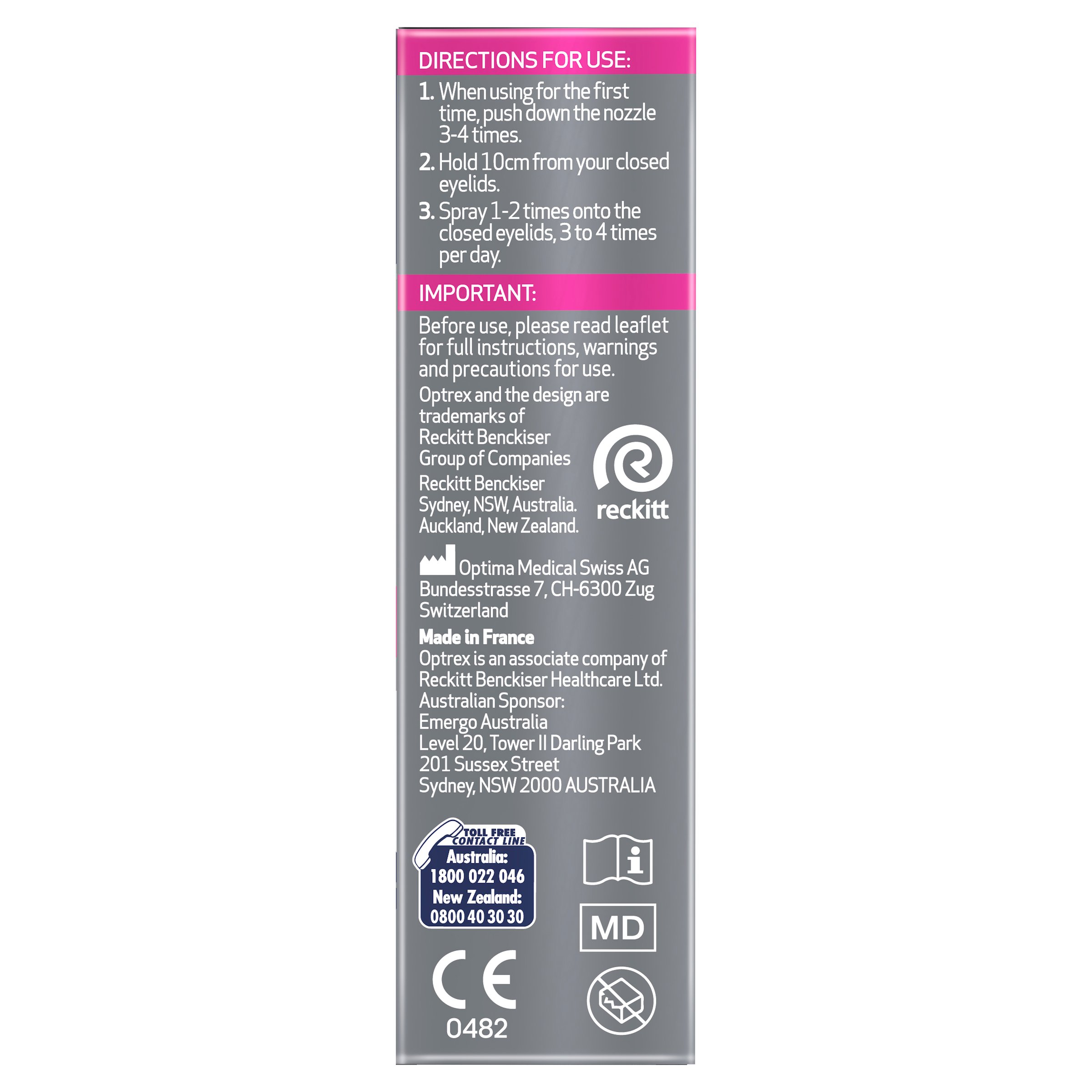 Optrex Actimist 2 in 1 Eye Spray For Dry & Irritated Eyes 10ml - Image 4