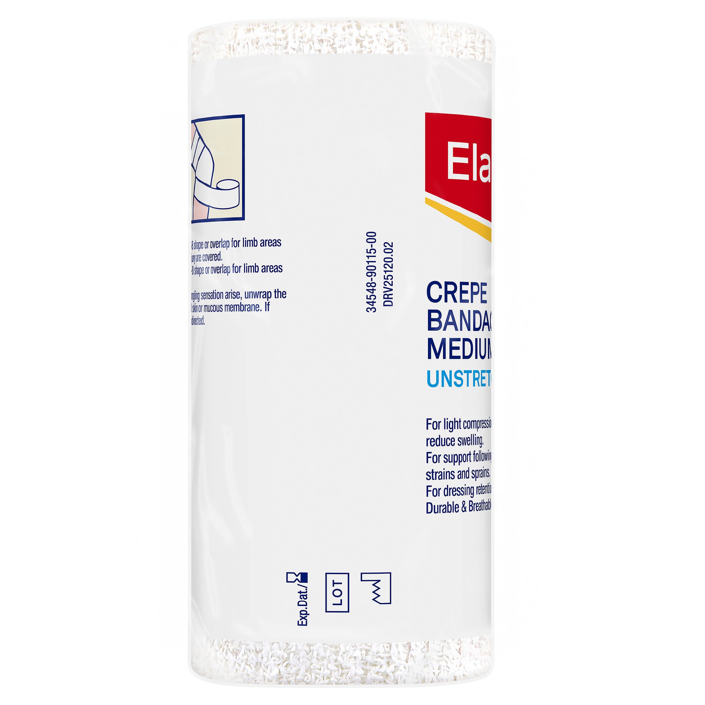 Elastoplast Crepe Bandage Medium Weight 10cm X 1.6m White - 1 roll - Image 4