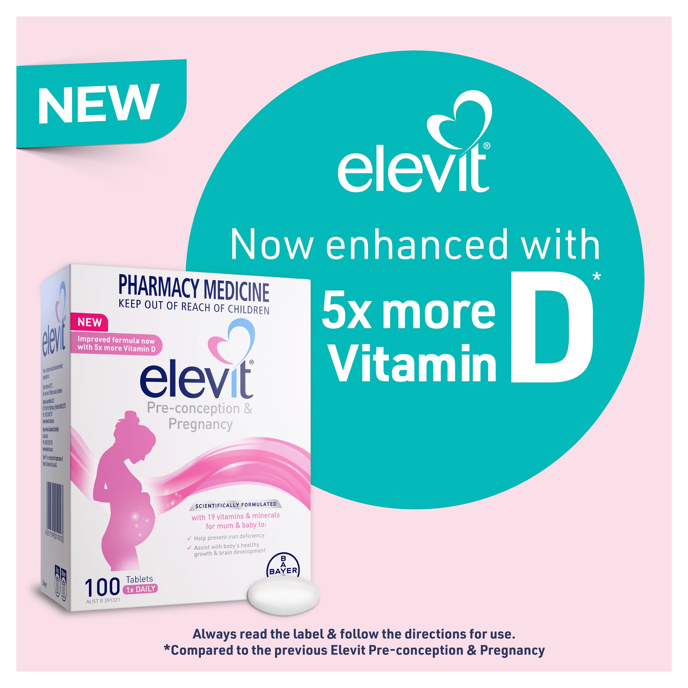 Elevit Pre-Conception & Pregnancy 100 tablets - Image 5