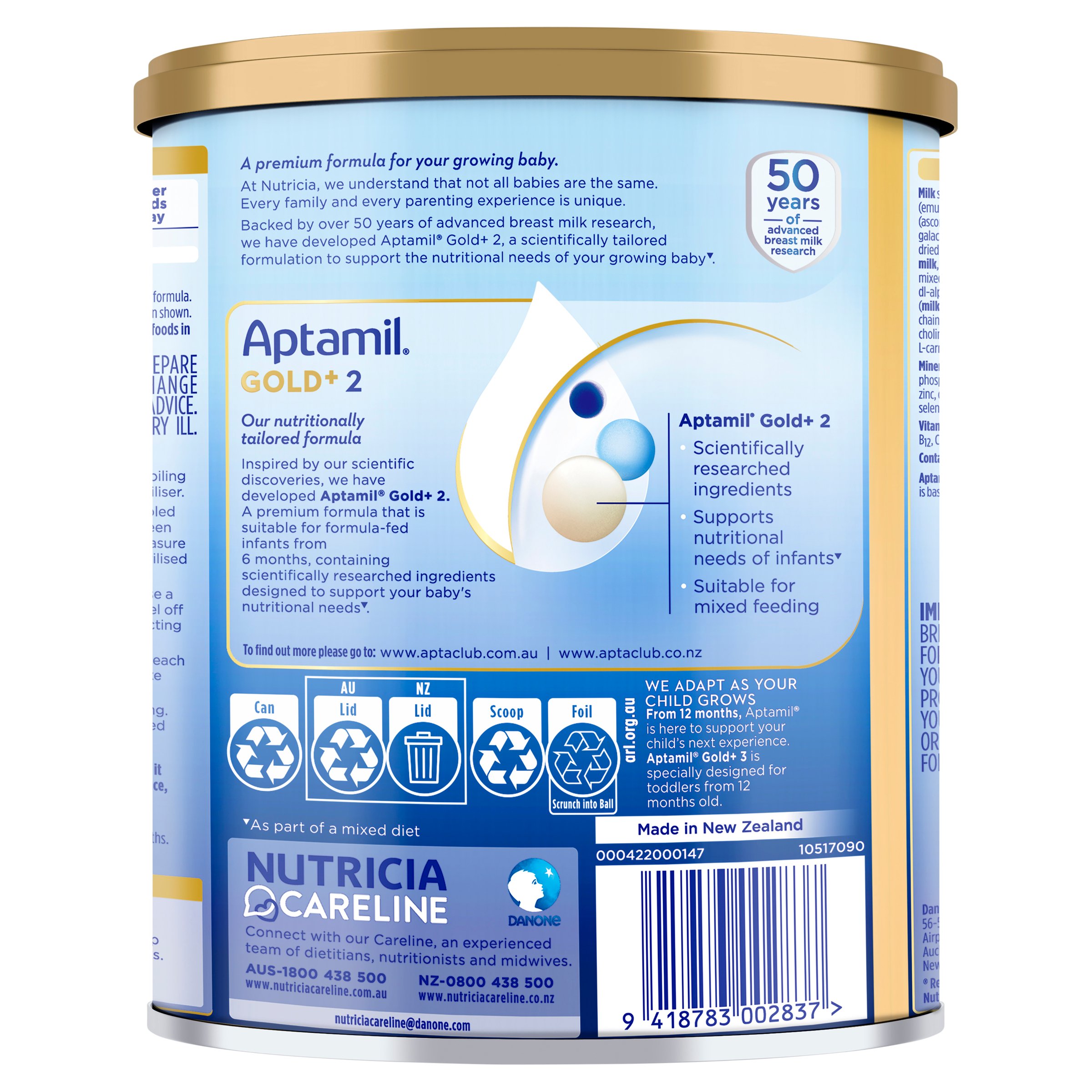 Aptamil Gold+ 2 Premium Baby Formula From 6 To 12 Months 900g - Image 2
