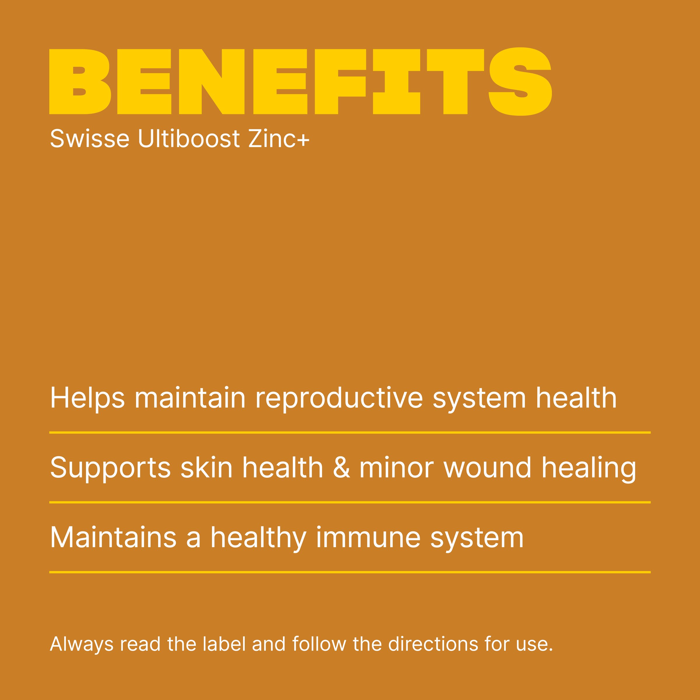 Swisse Ultiboost Zinc+ 60 tablets - Image 4