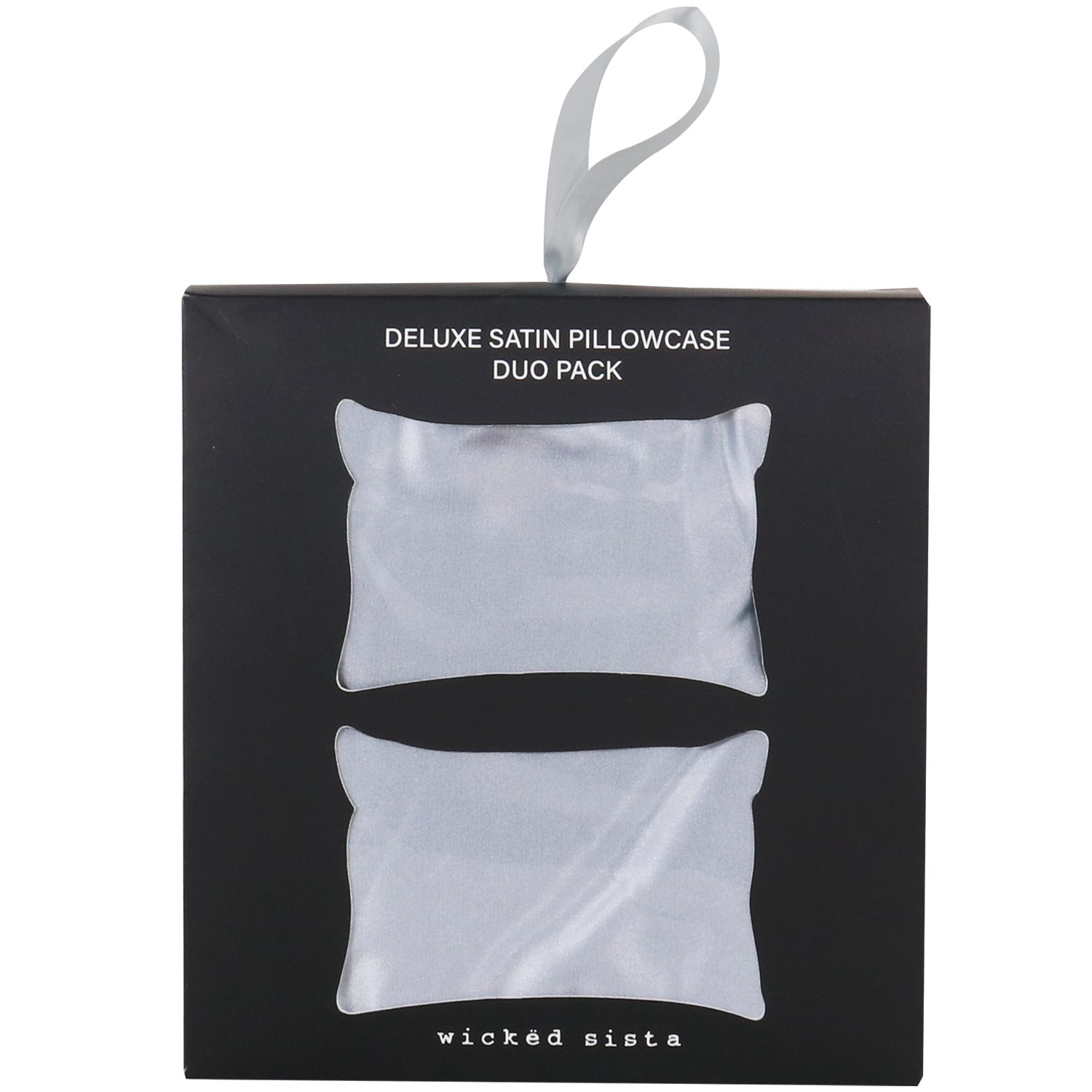 Wicked Sista Deluxe Satin Pillowcase Light Grey 2 piece - Image 1