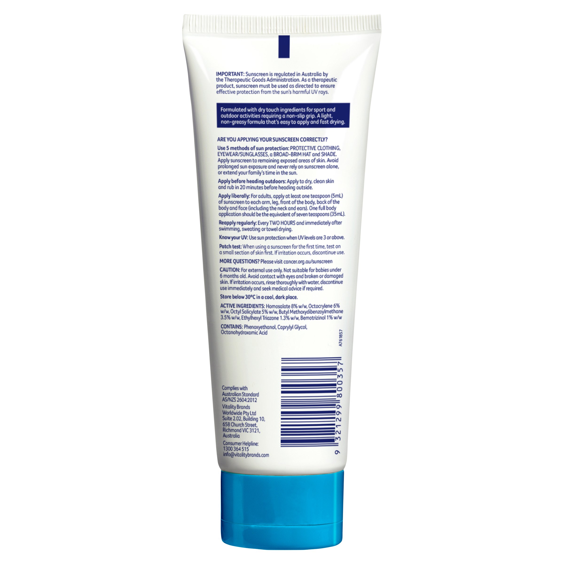 Cancer Council Sport Dry Touch SPF50+ 110ml - Image 2