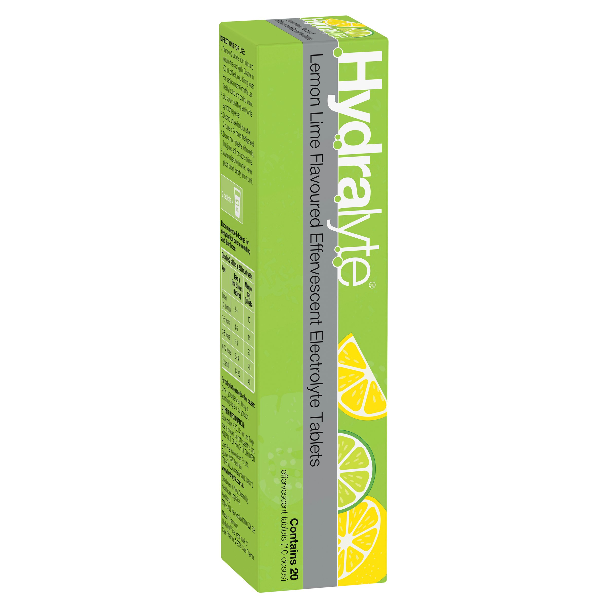 Hydralyte Effervescent Lemon Lime 20 tablets - Image 12