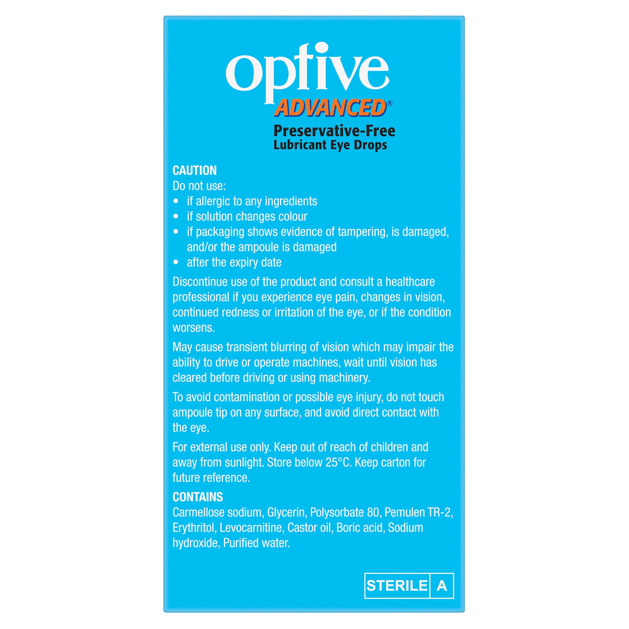 Optive Advanced Lubricant Eye Drops 0.4ml x 30 vials - Image 3