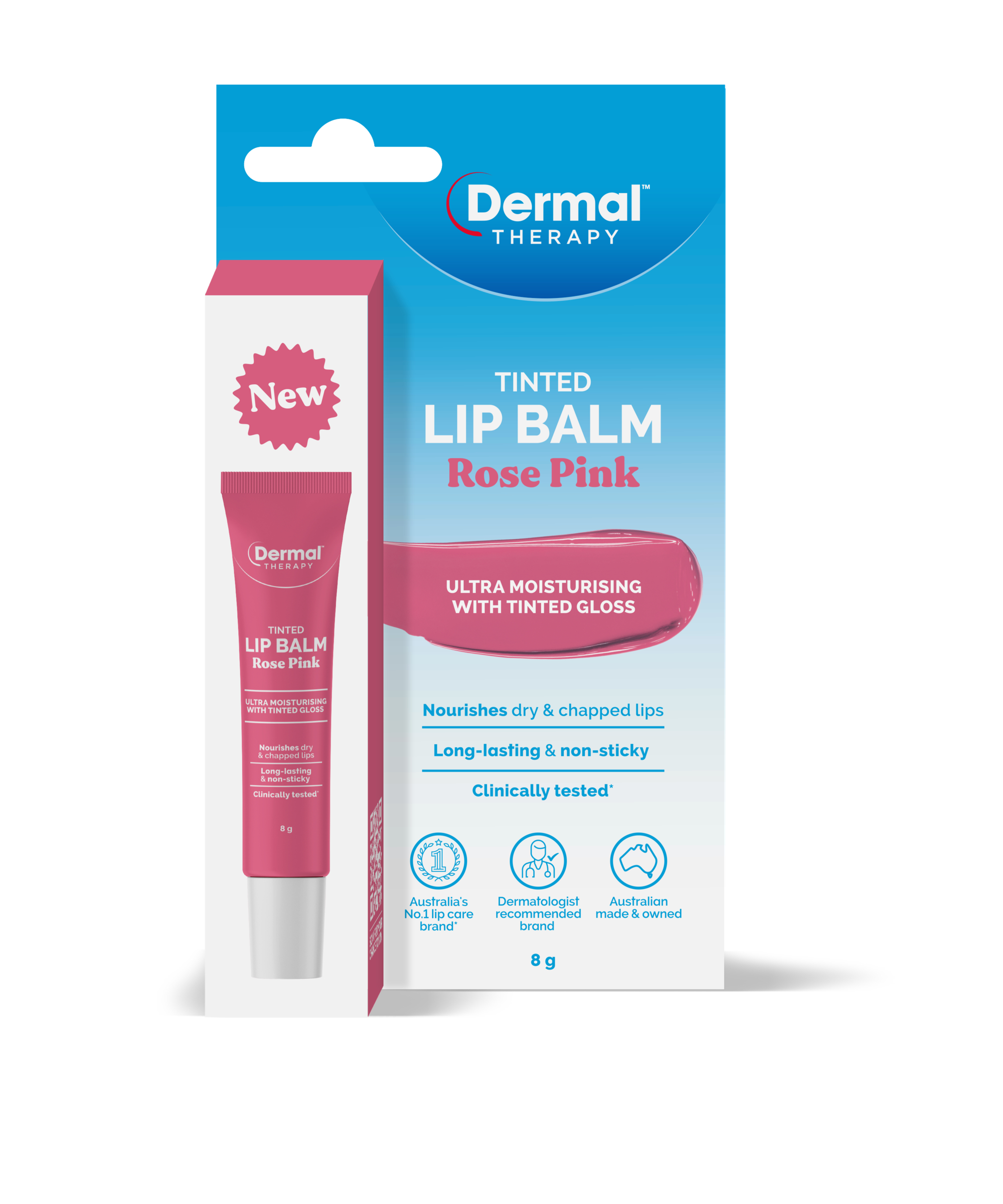 Dermal Therapy Tinted Lip Balm - Rose Pink 8g