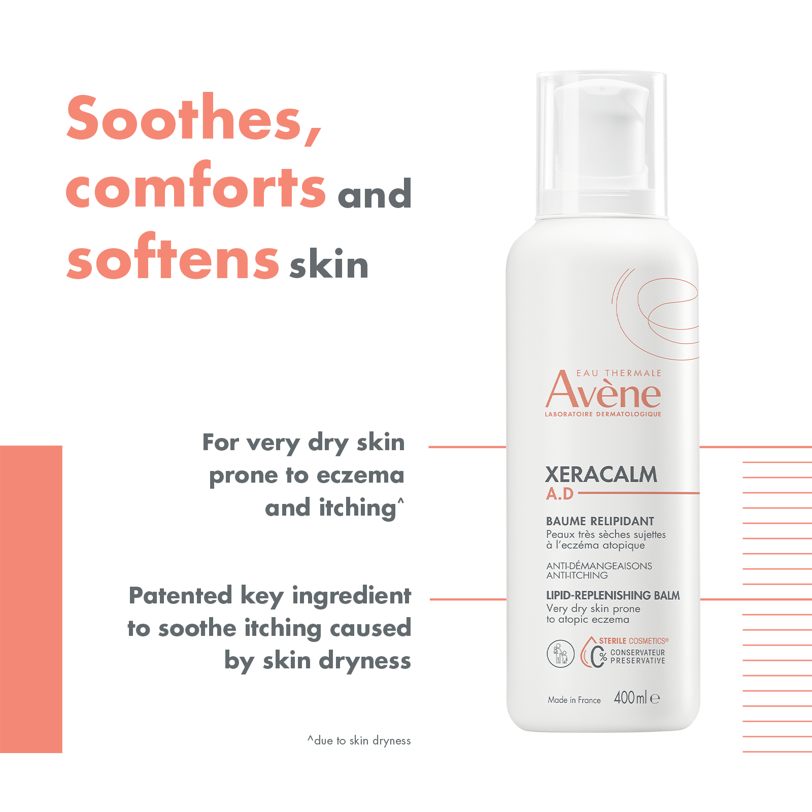 Avene XeraCalm A.D Lipid-Replenishing Balm 400ml - Image 4