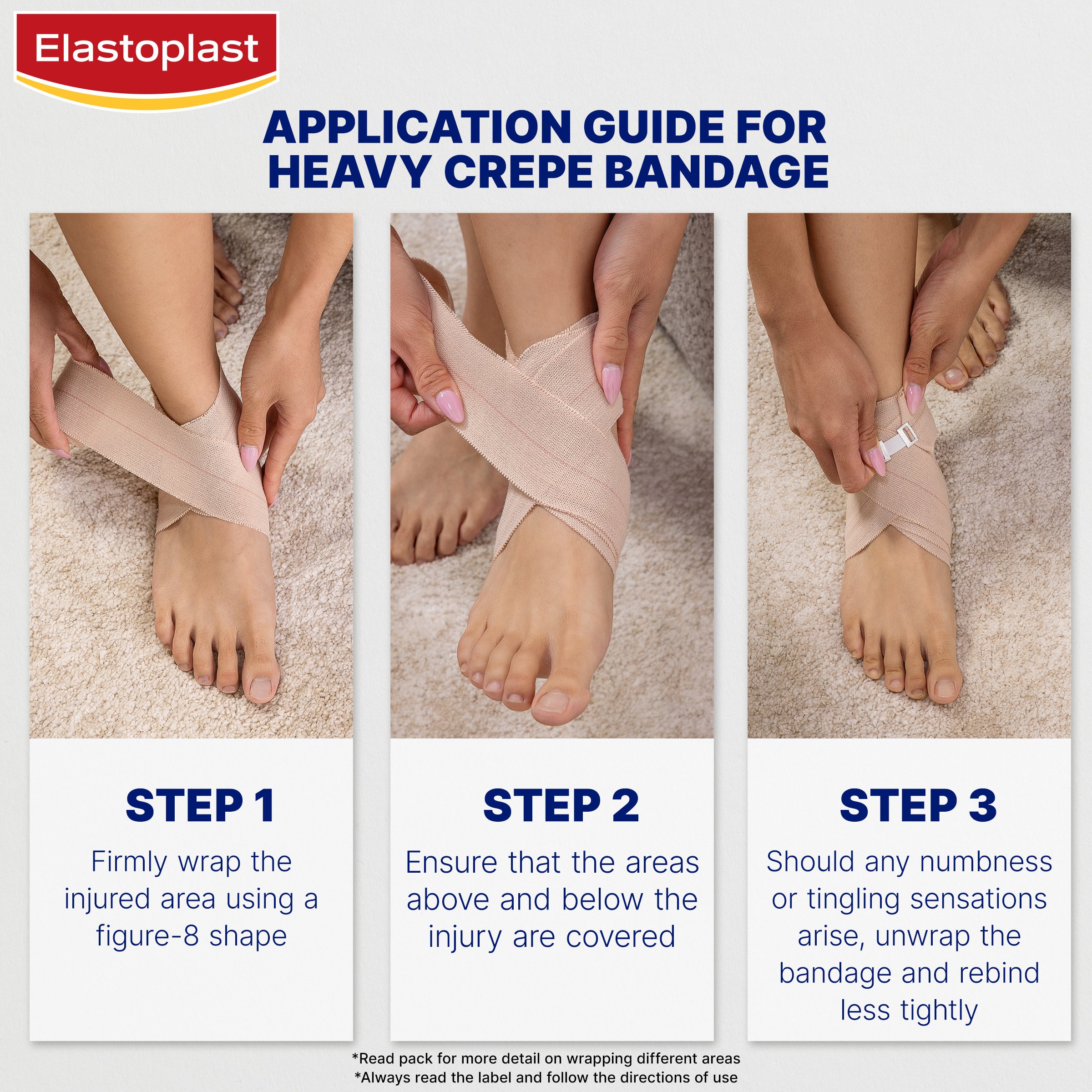 Elastoplast Crepe Bandage Heavy Weight 10cm X 2.3m Tan - 1 roll - Image 7