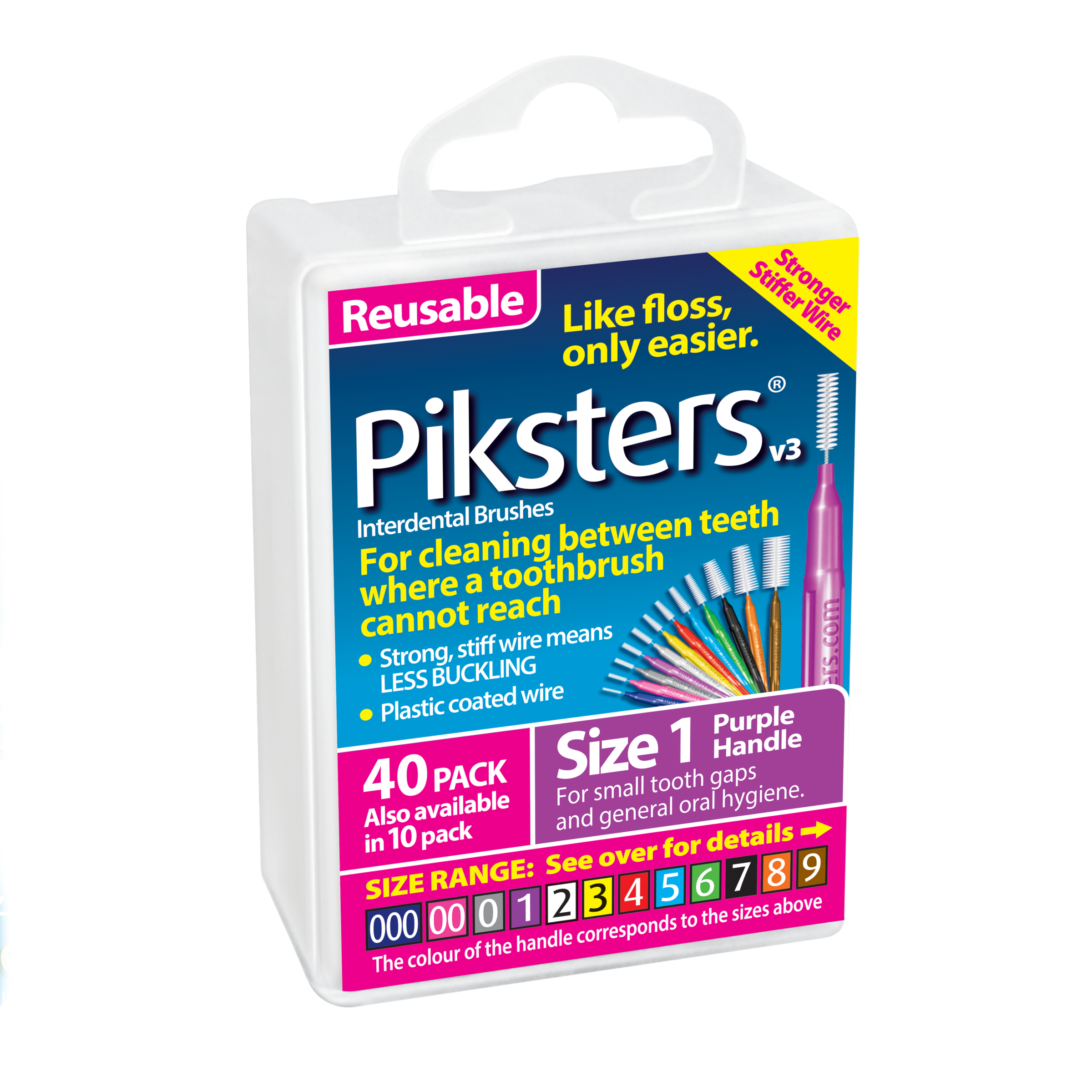 Piksters Interdental Brush Size 1 Purple 40 pack - Image 6