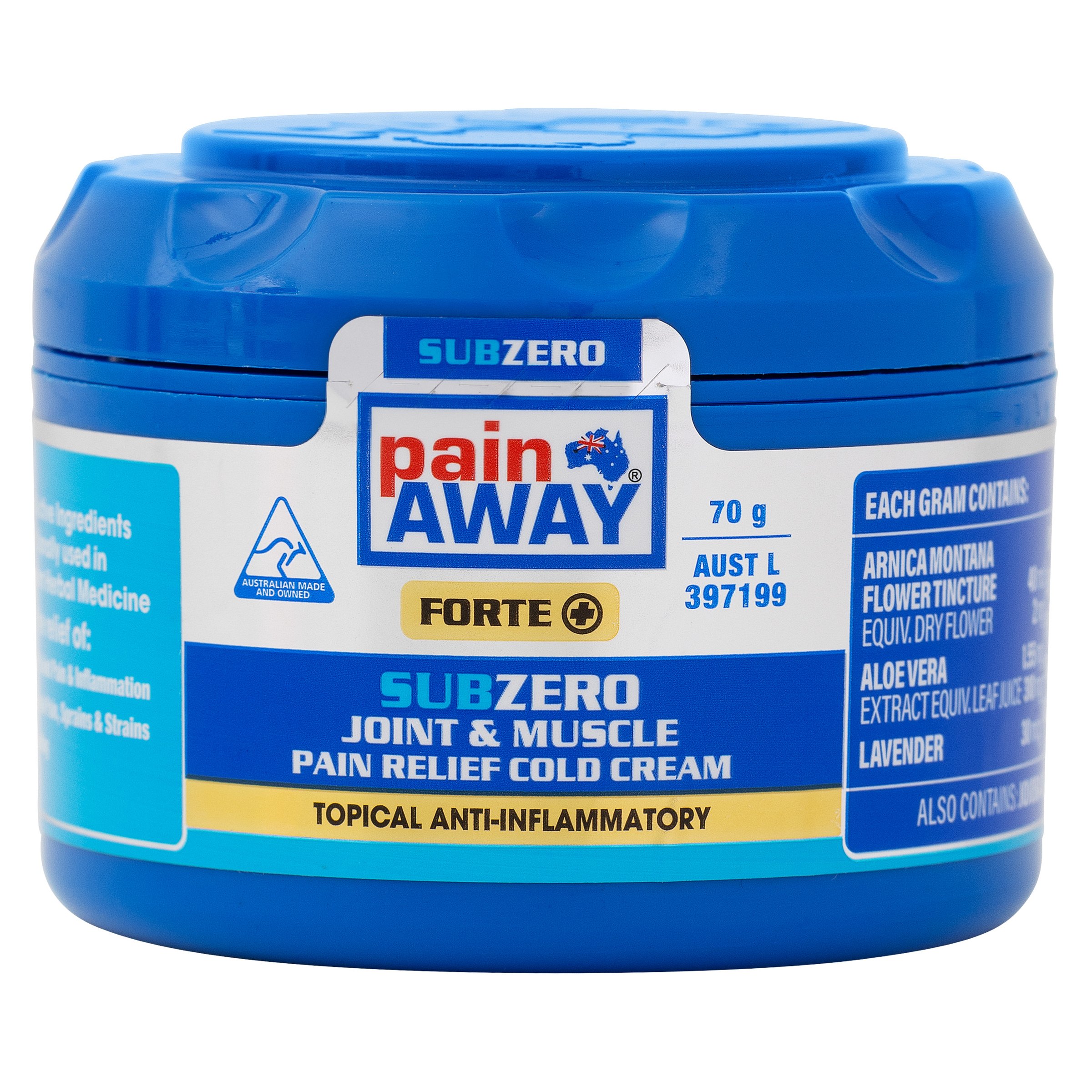 Pain Away Forte+ Sub Zero Joint & Muscle Pain Relief Cold Cream 70g - Image 1